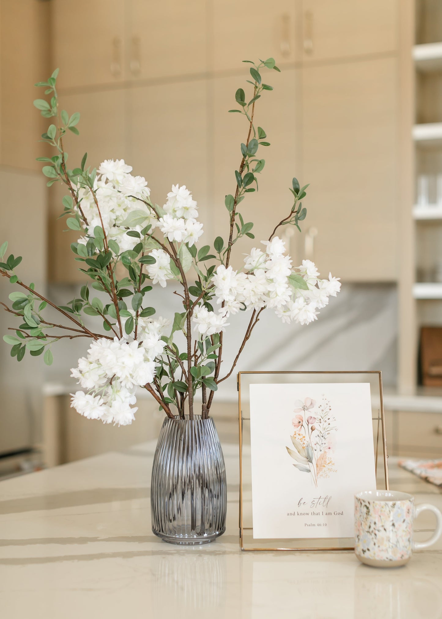 Ribbed Blue Gray Glass Vase Gifts