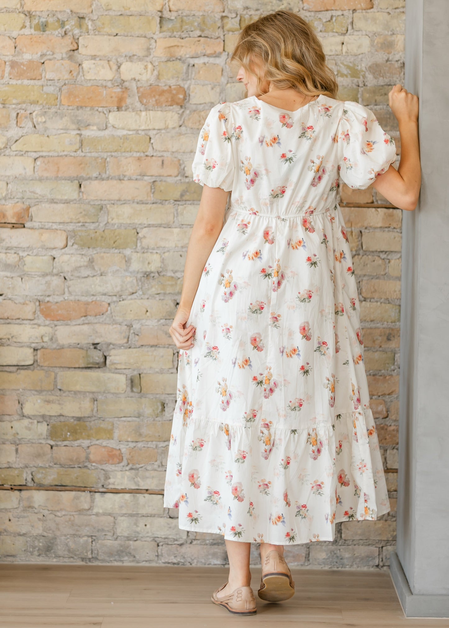Romantic Floral Puff Sleeve Maxi Dress FF Dresses