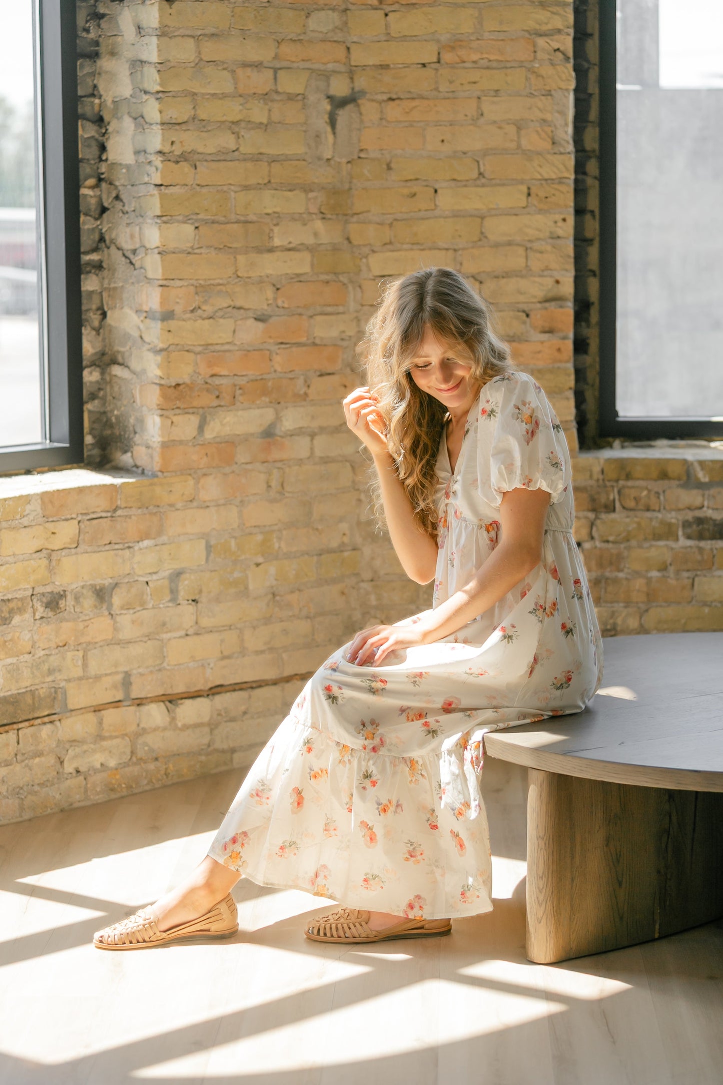 Romantic Floral Puff Sleeve Maxi Dress FF Dresses