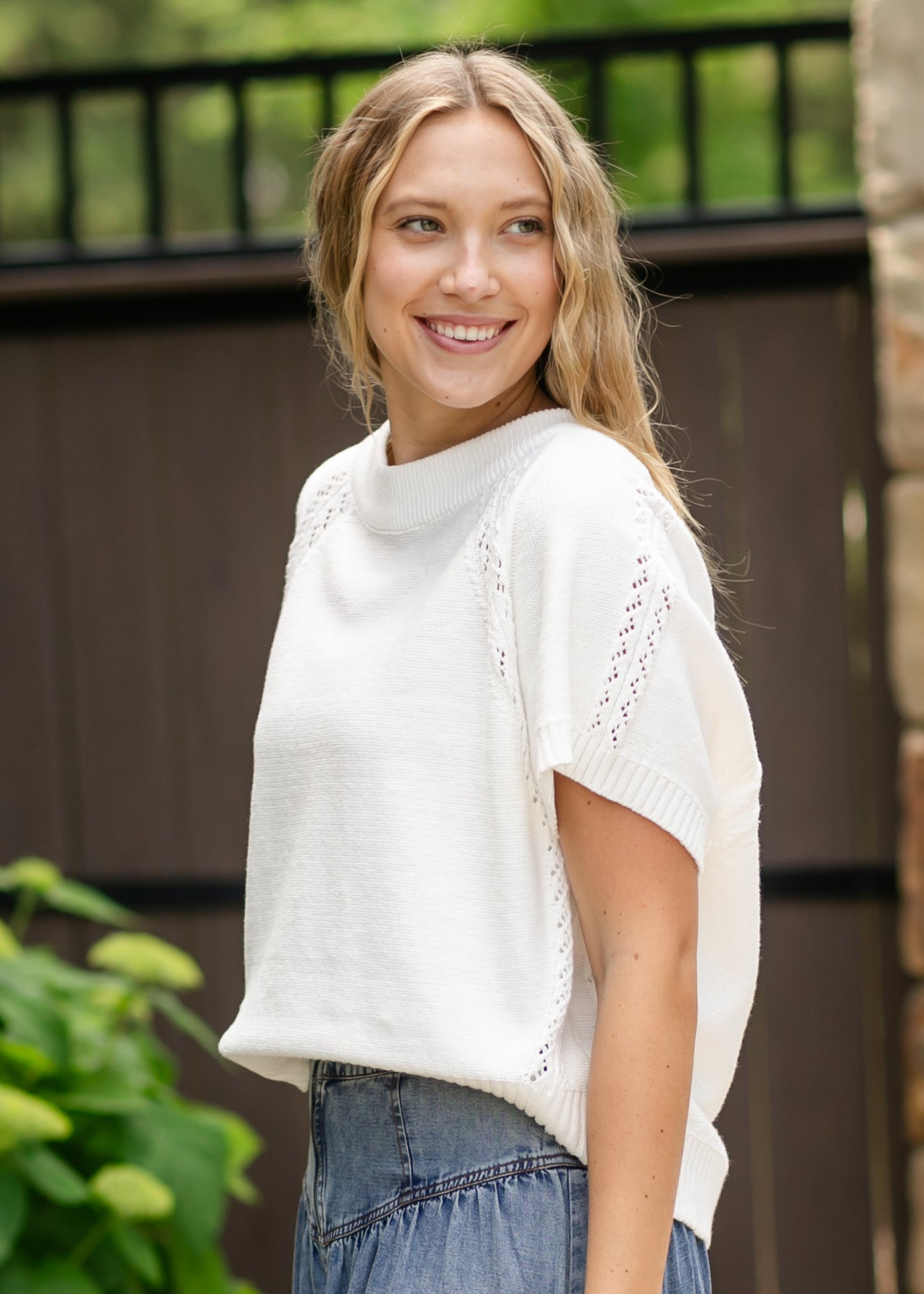 Round Neck Sweater Top FF Tops