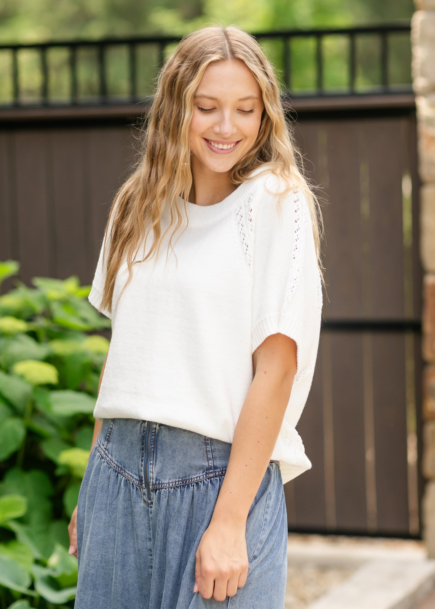 Round Neck Sweater Top FF Tops