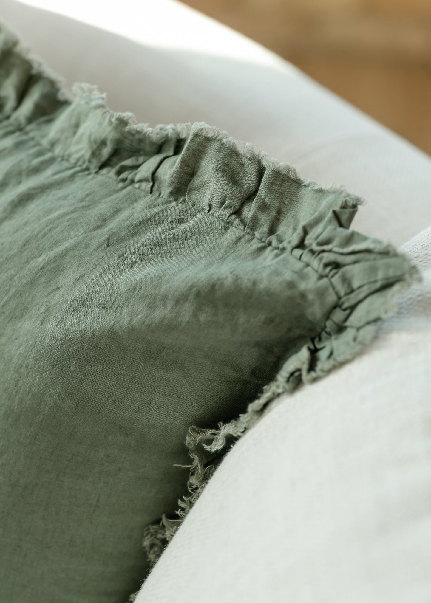 Ruffled Linen Cushion Cover Pillowcase FF Home + Lifestyle