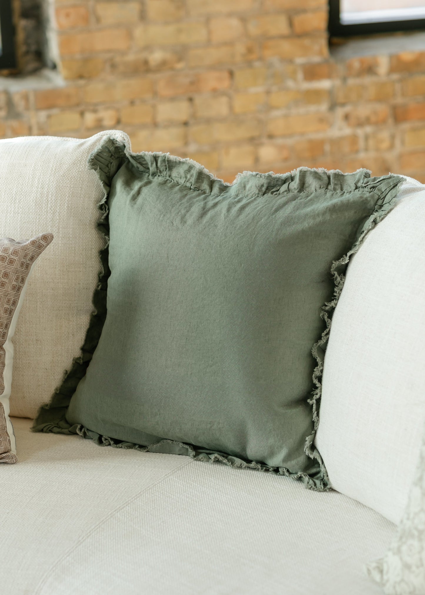 Ruffled Linen Cushion Cover Pillowcase FF Home + Lifestyle