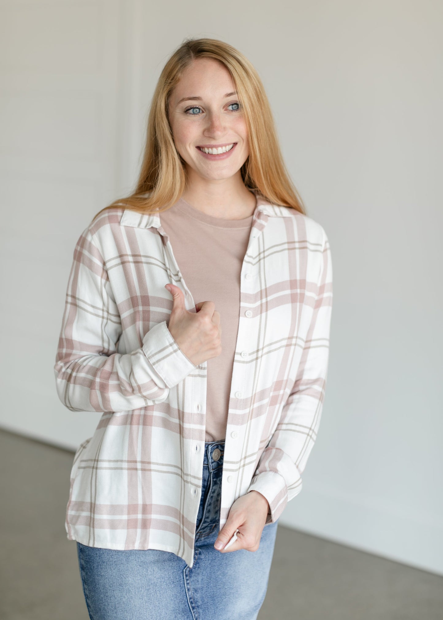 Rumi Button Up Plaid Top FF Tops