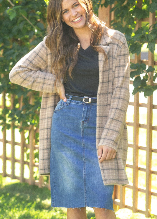 Rylin Raw Hem Midi Skirt IC Skirts