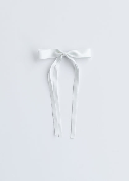 Satin Ribbon Long Bow Clip Accessories Cream