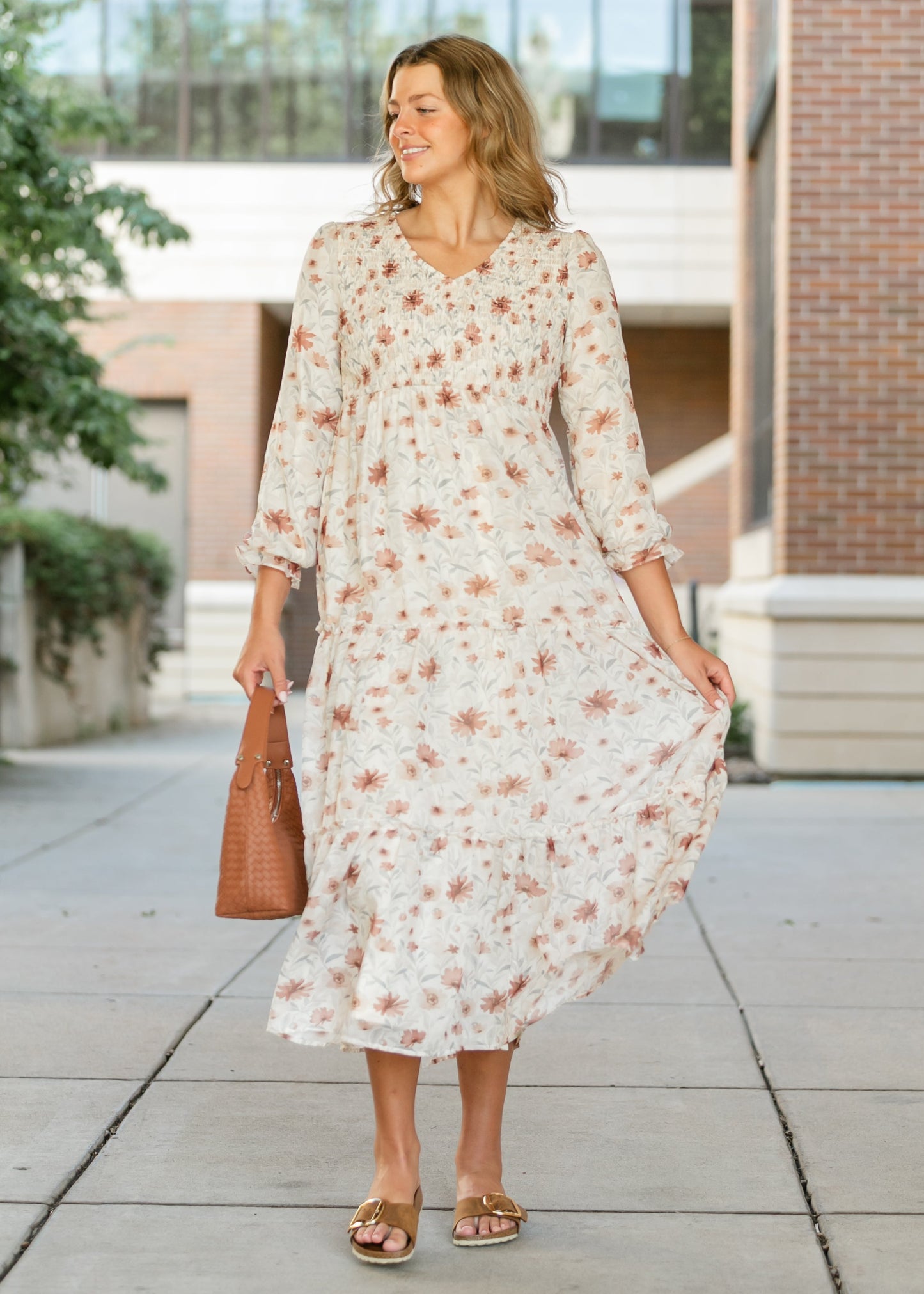 September Long Sleeve Maxi Dress FF Dresses Burnished Bloom / XS
