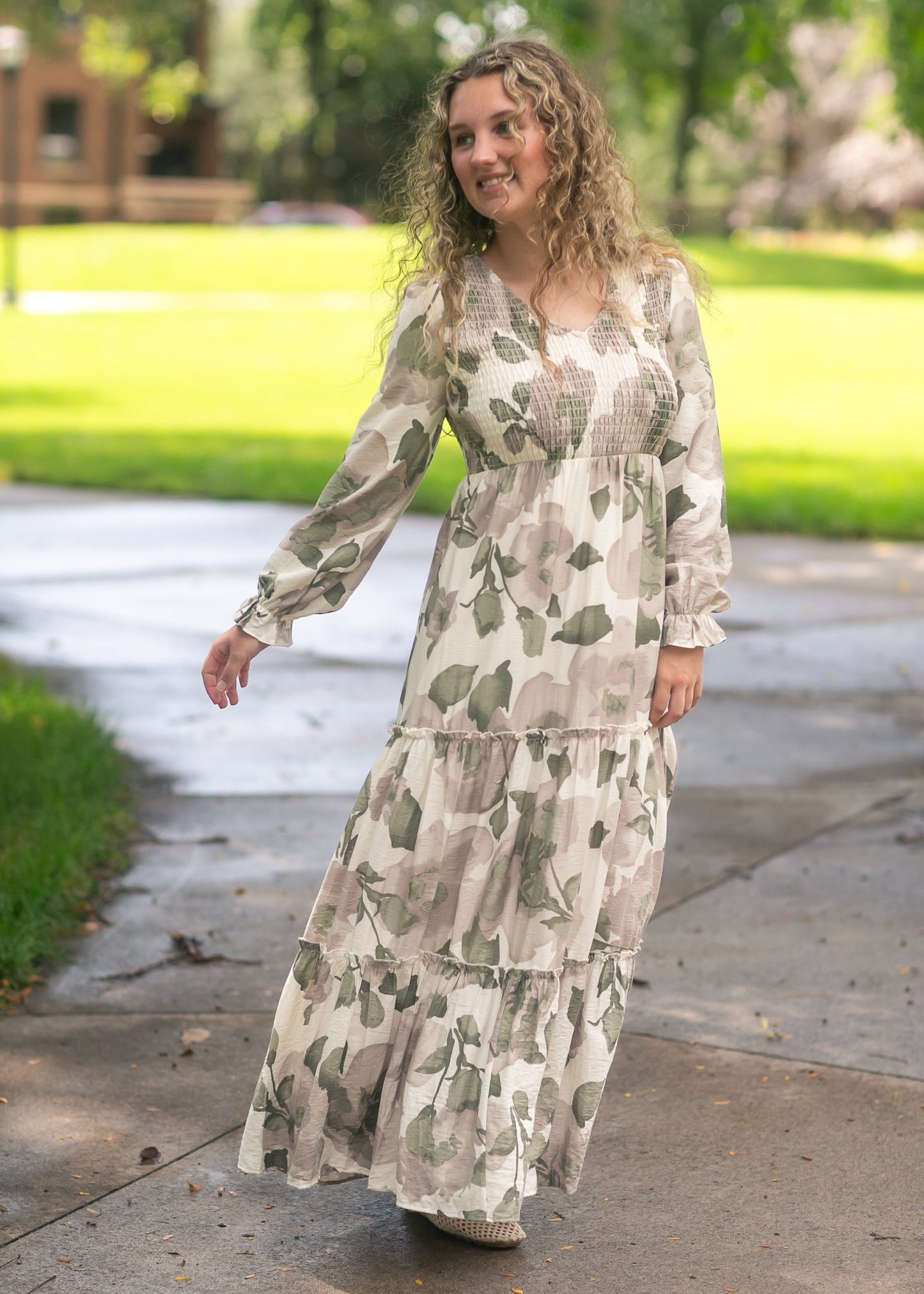 September Long Sleeve Maxi Dress FF Dresses Tropical Current / XS