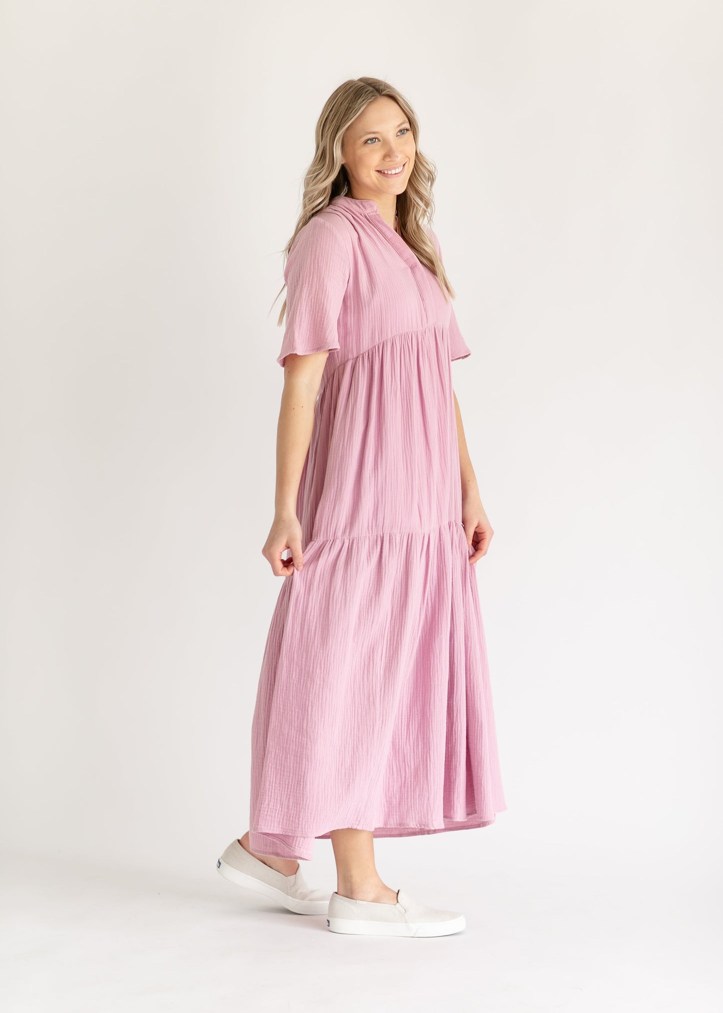 Serena Cotton Flutter Sleeve Maxi Dress FF Dresses