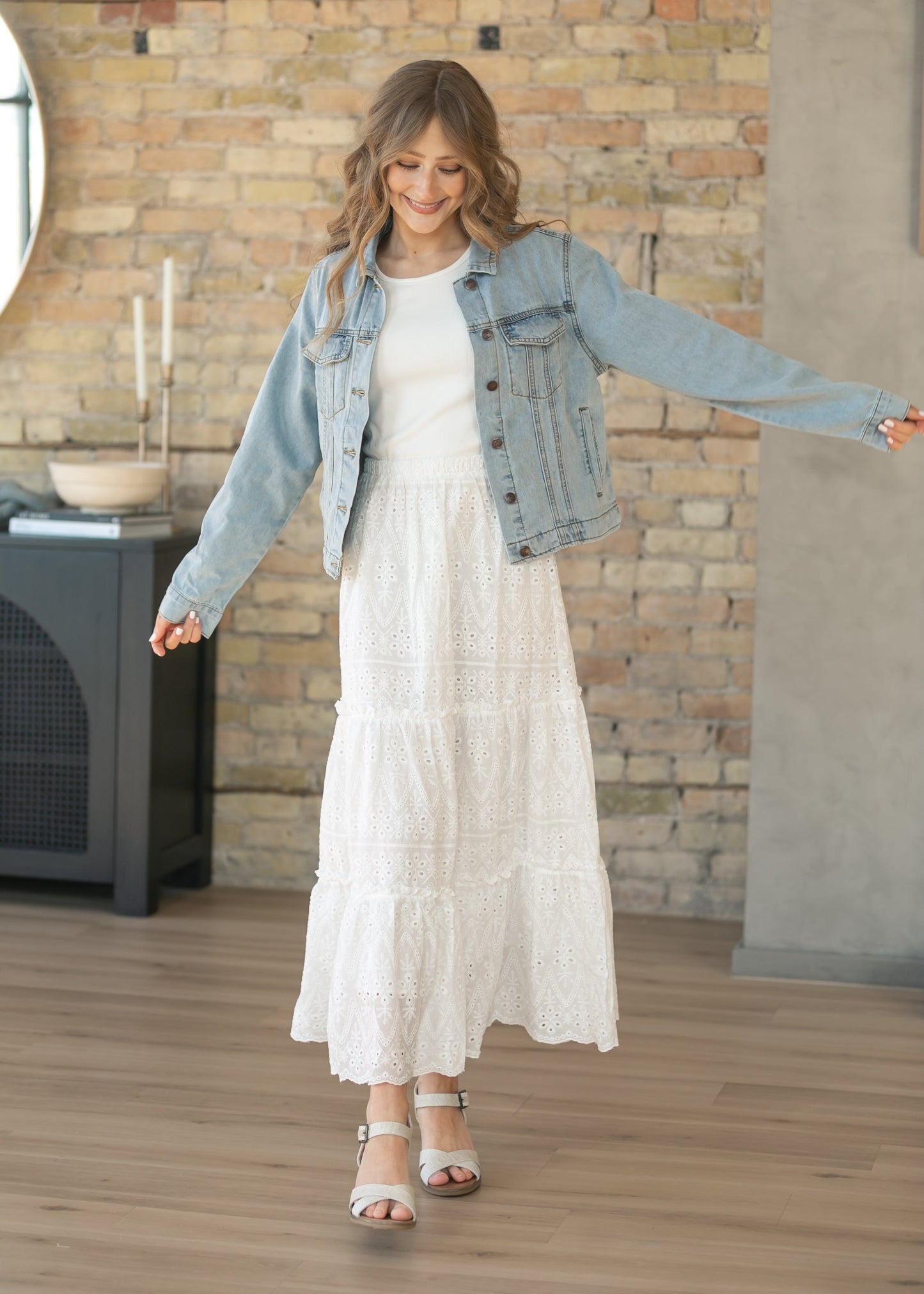 Serena White Eyelet Sleeveless Maxi Dress IC Dresses