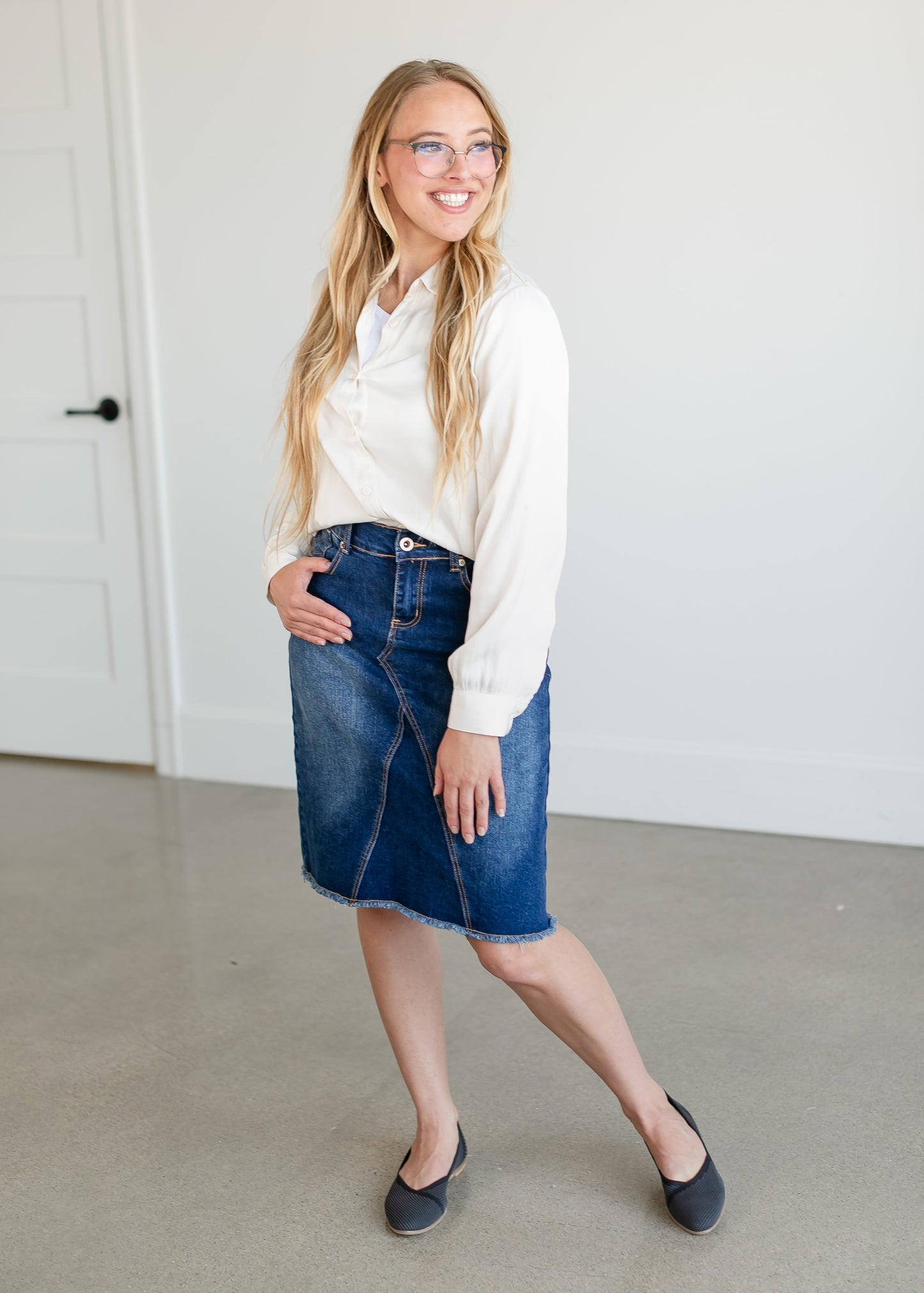 Serenity Lux Sheen Button Up Top FF Tops