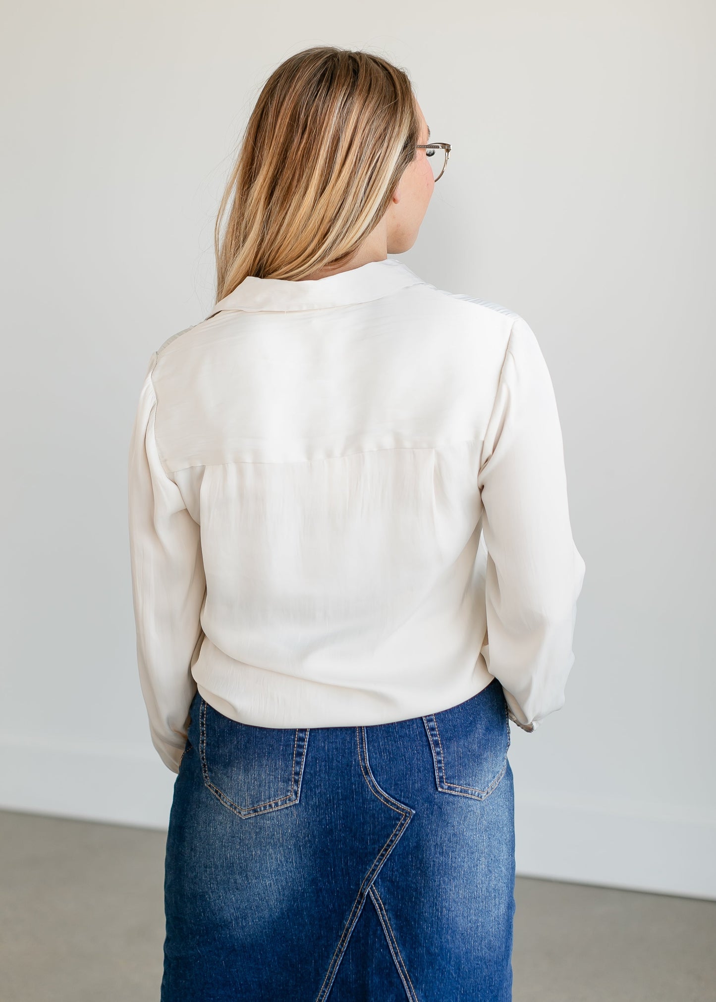 Serenity Lux Sheen Button Up Top FF Tops