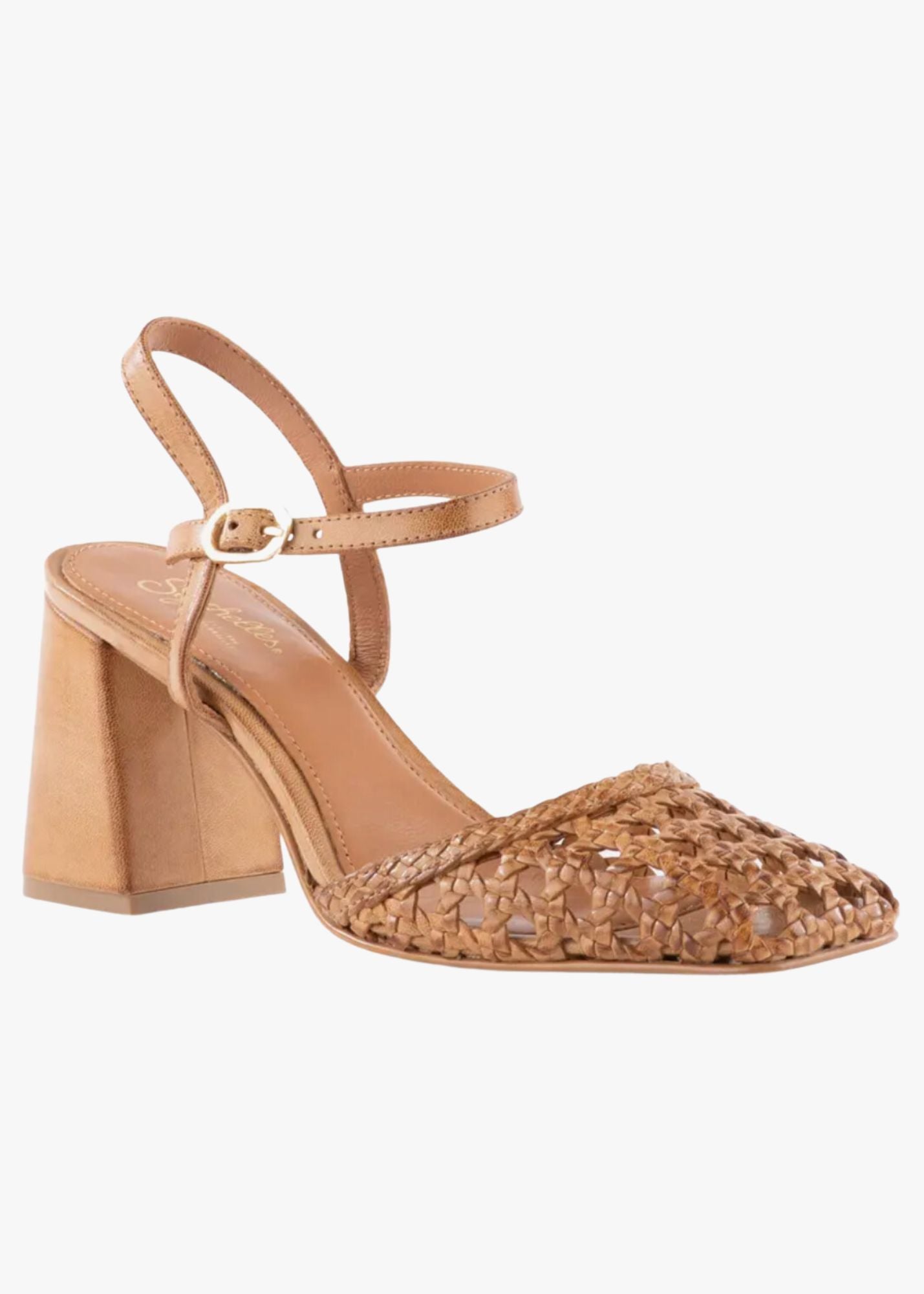 Seychelles® Bali Leather Ratten Block Heel Shoes
