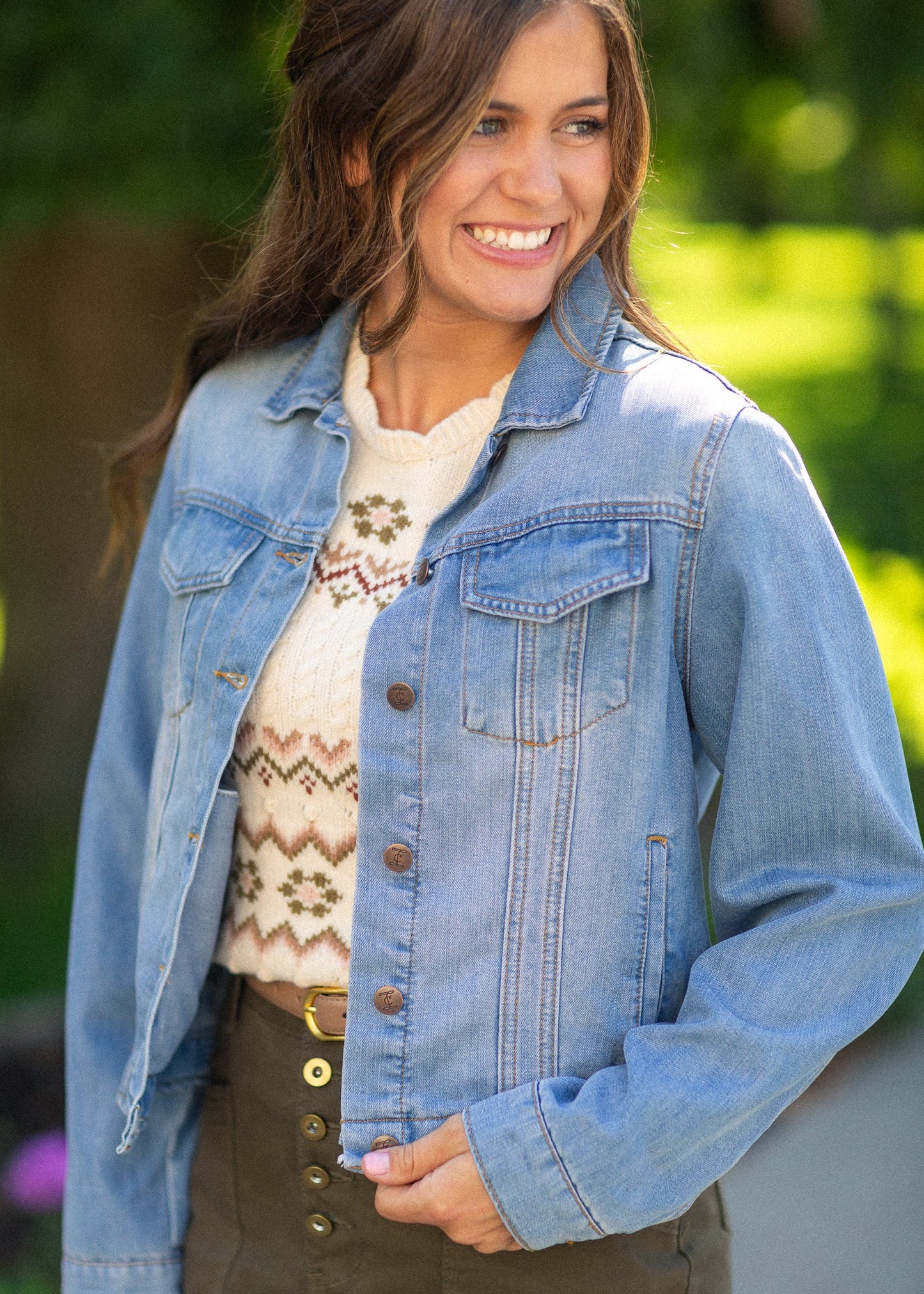 Shea Lightweight Denim Jacket IC Tops Blue / XS