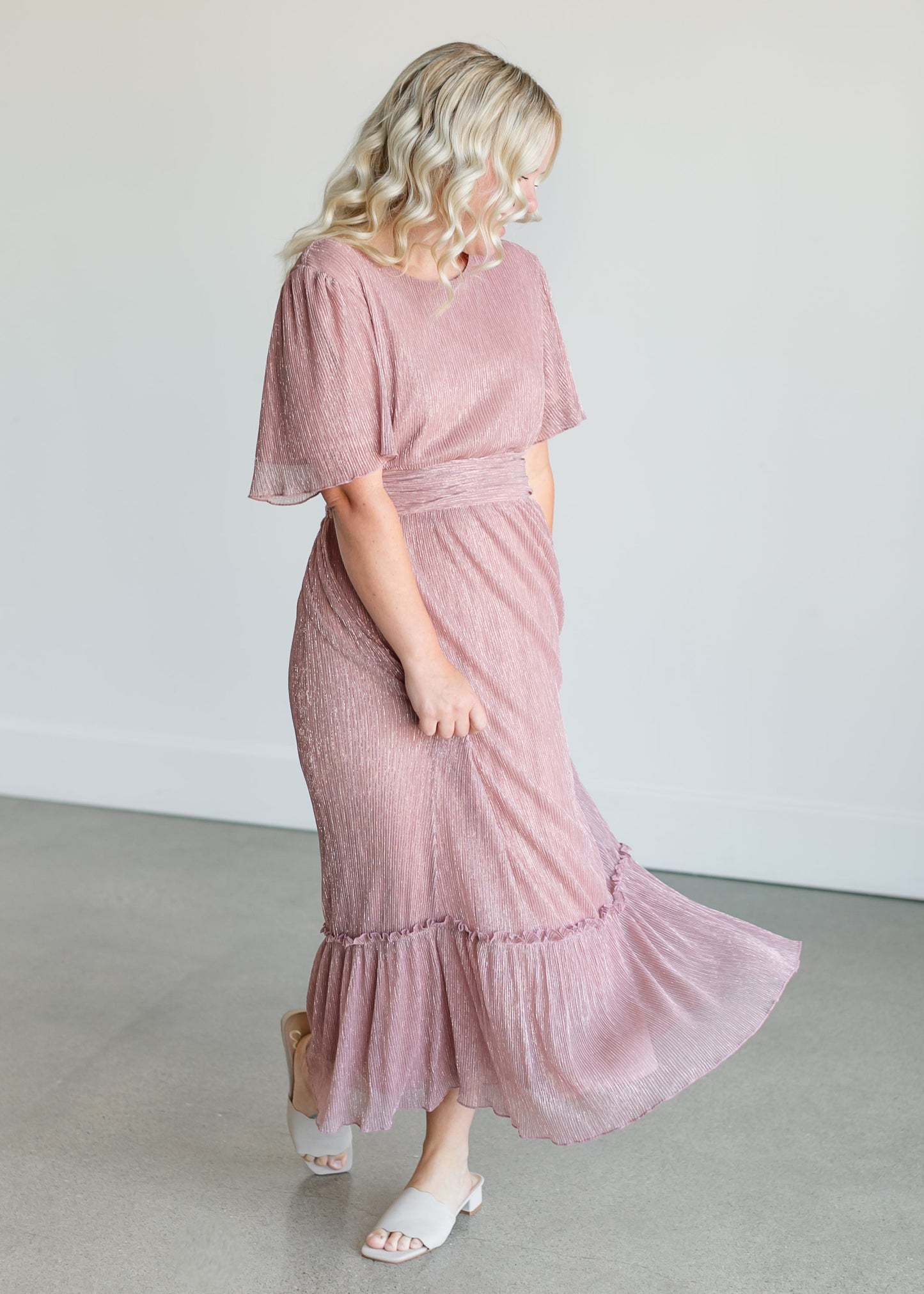 Shimmery Crinkle Maxi Dress FF Dresses