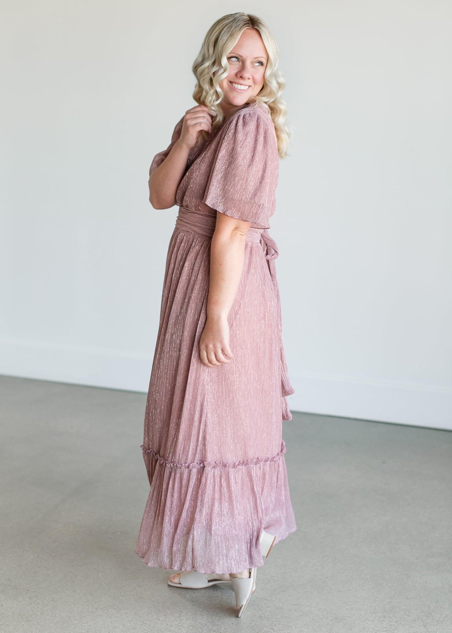 Shimmery Crinkle Maxi Dress FF Dresses