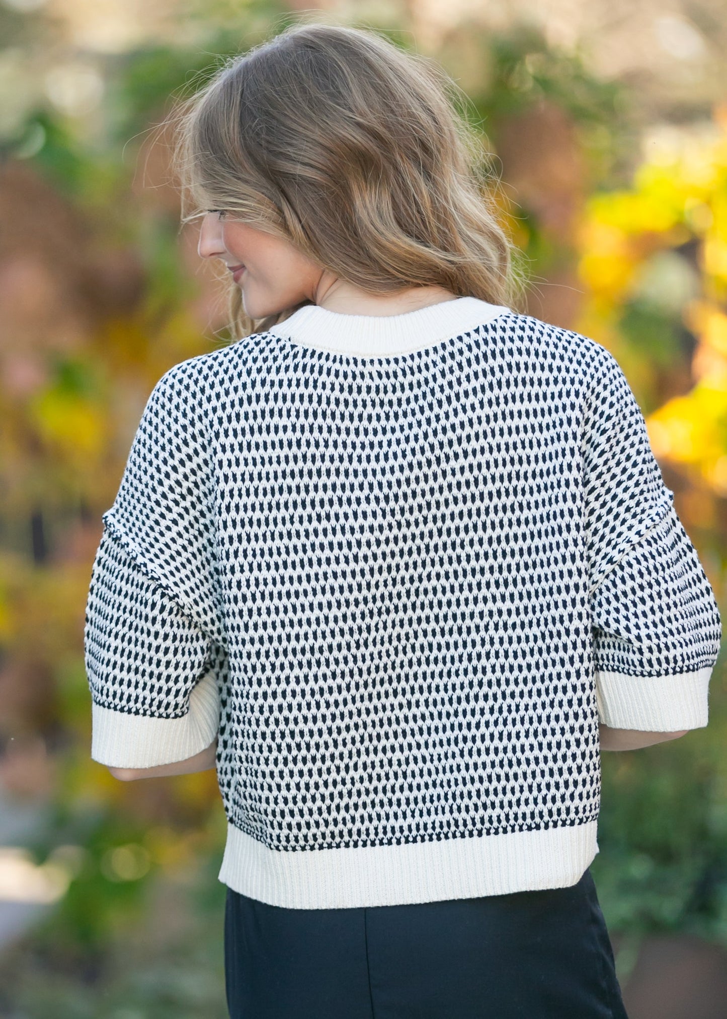 Short Sleeve Drop Shoulder Knit Top FF Tops