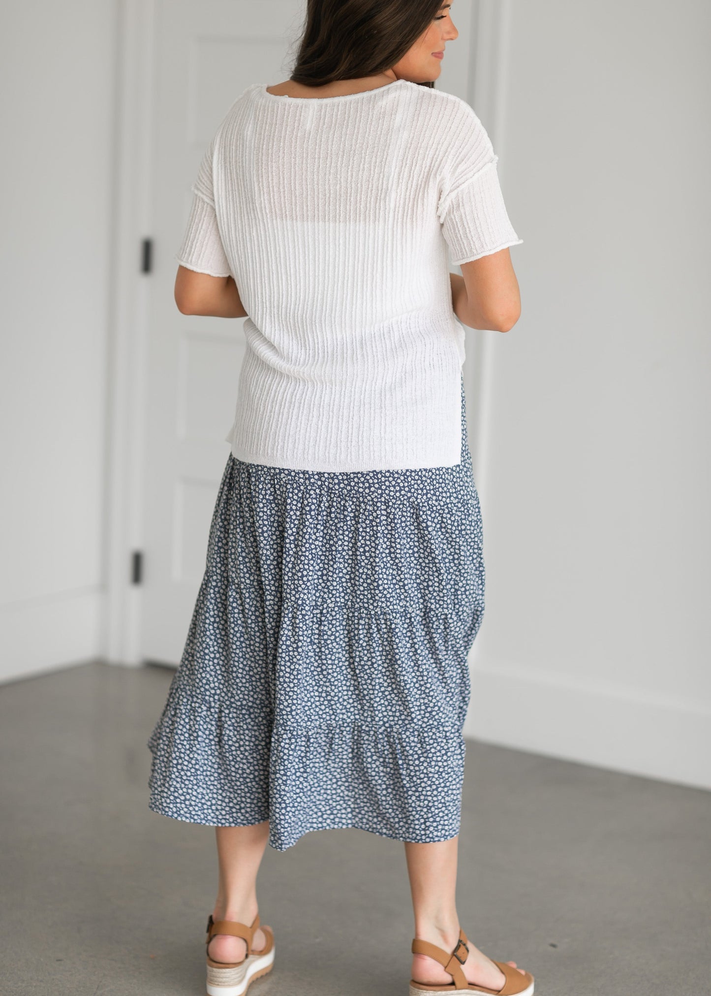 Short Sleeve Lightweight Knit Top Tops