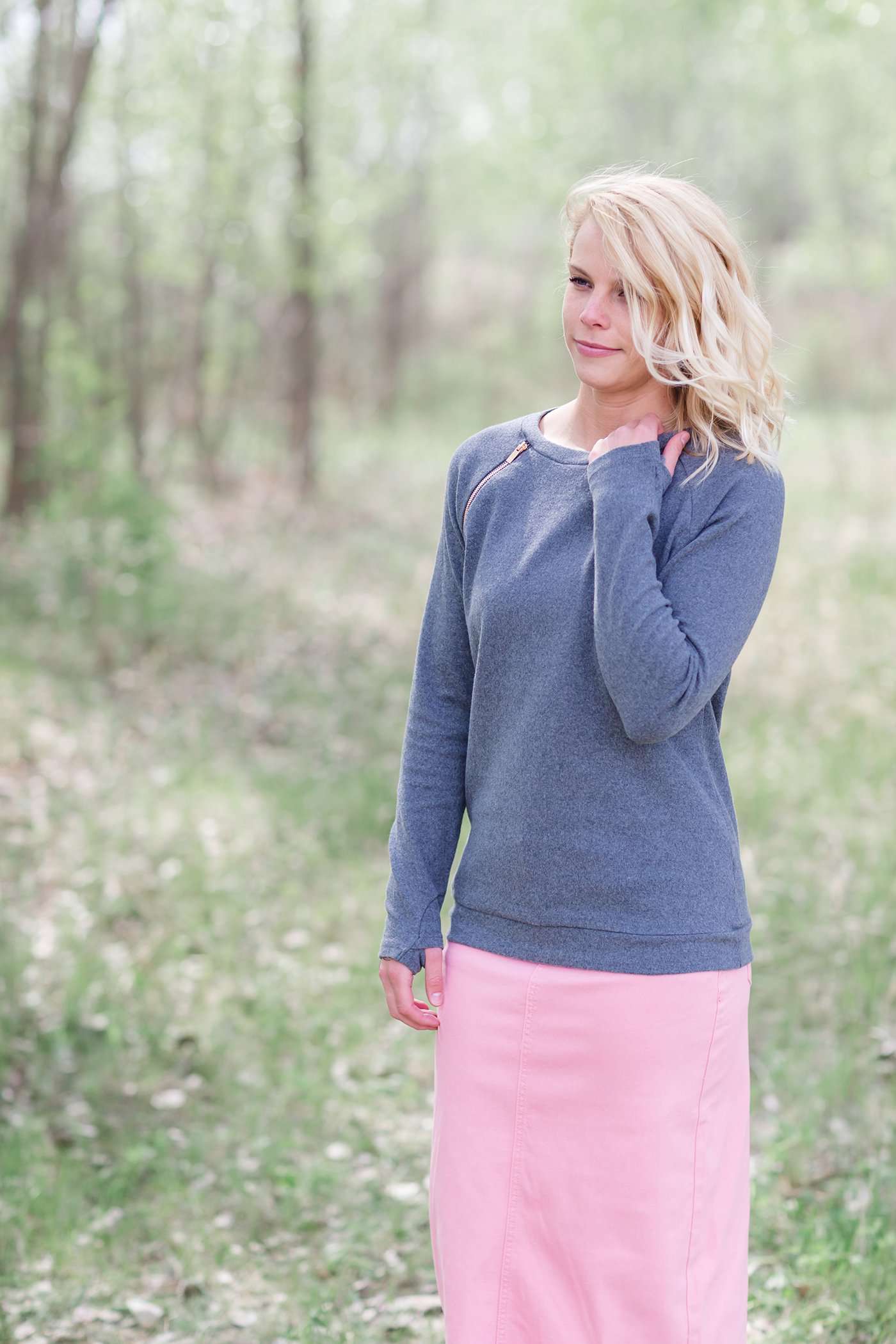 Side Zip Detail Top Tops