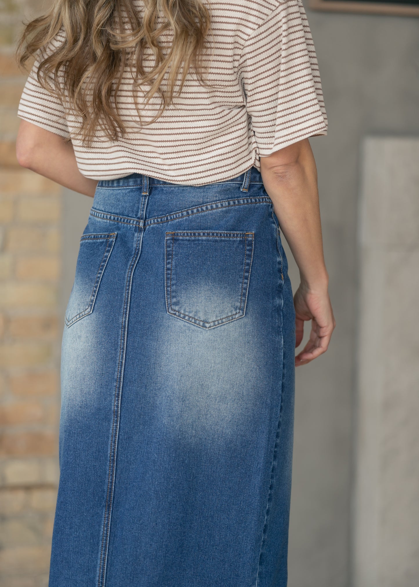 Skylar Button Front Midi Skirt IC Skirts