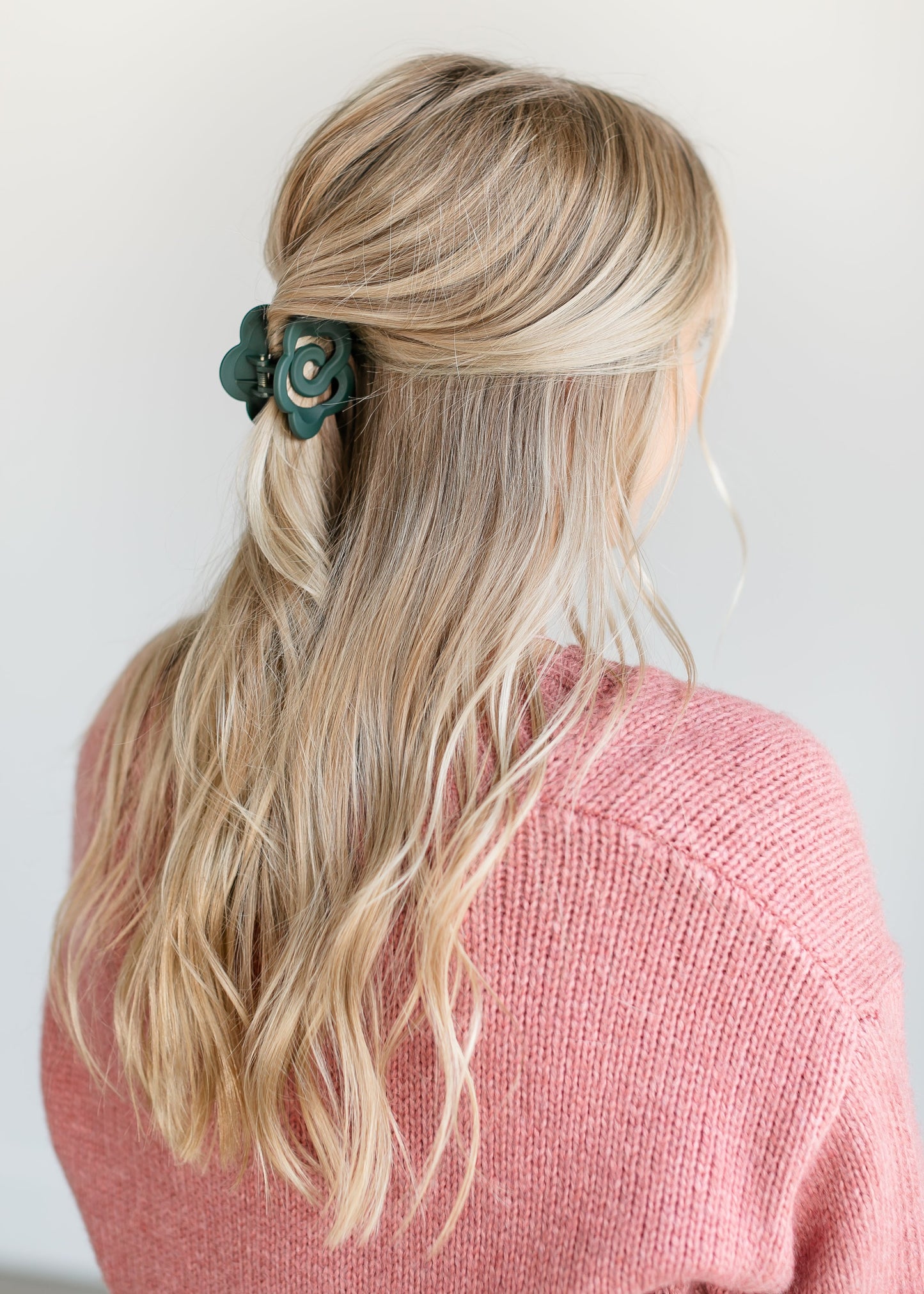 Small Flower Claw Clips Accessories Hunter Green