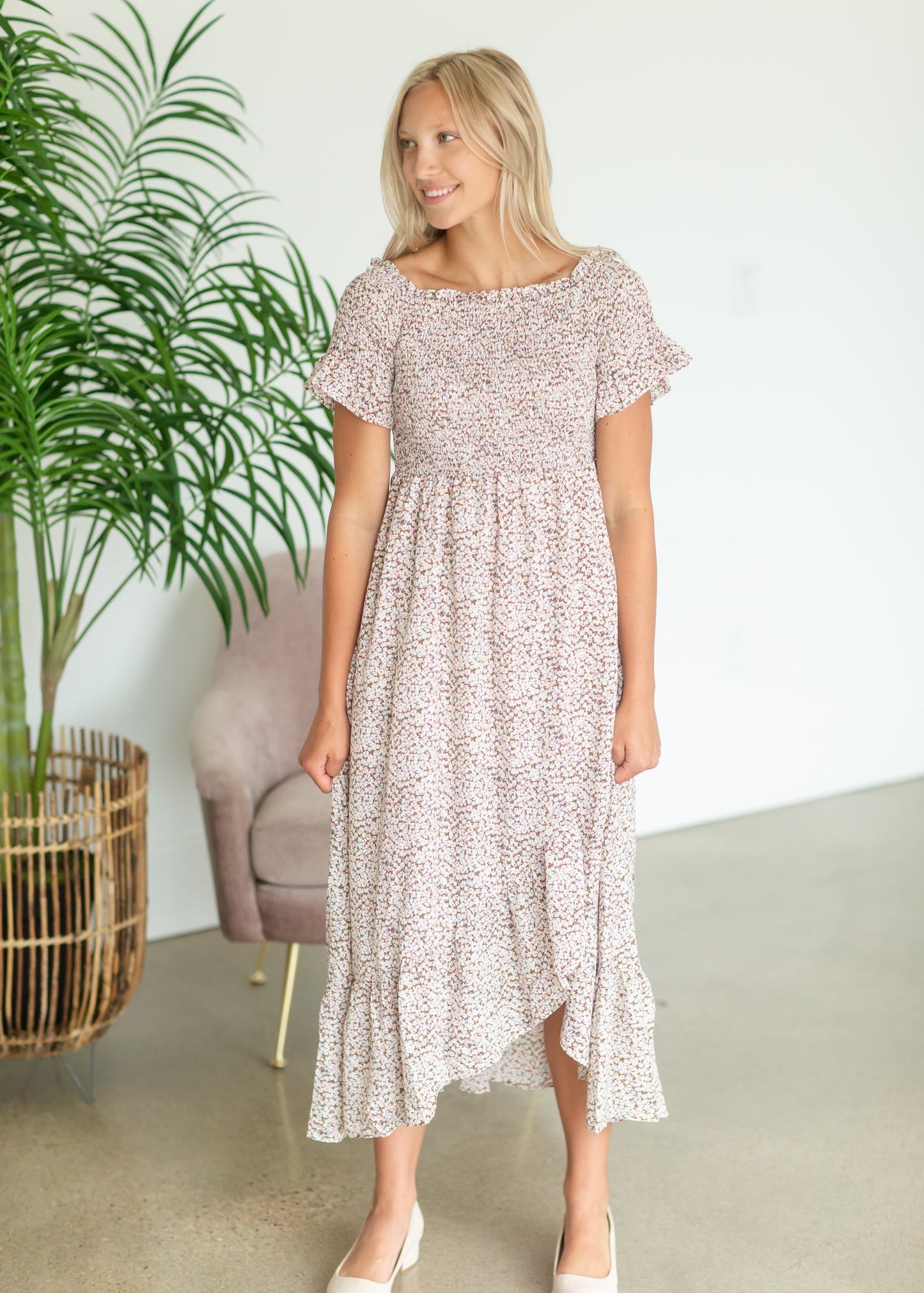 Smocked Short Sleeve Maxi Dress - FINAL SALE Dresses