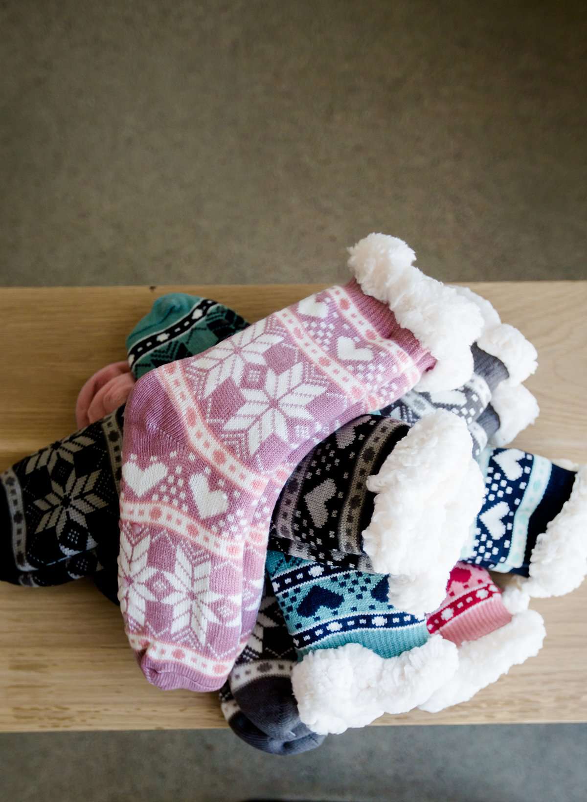 Snowflake Slipper Socks - FINAL SALE Accessories Mauve