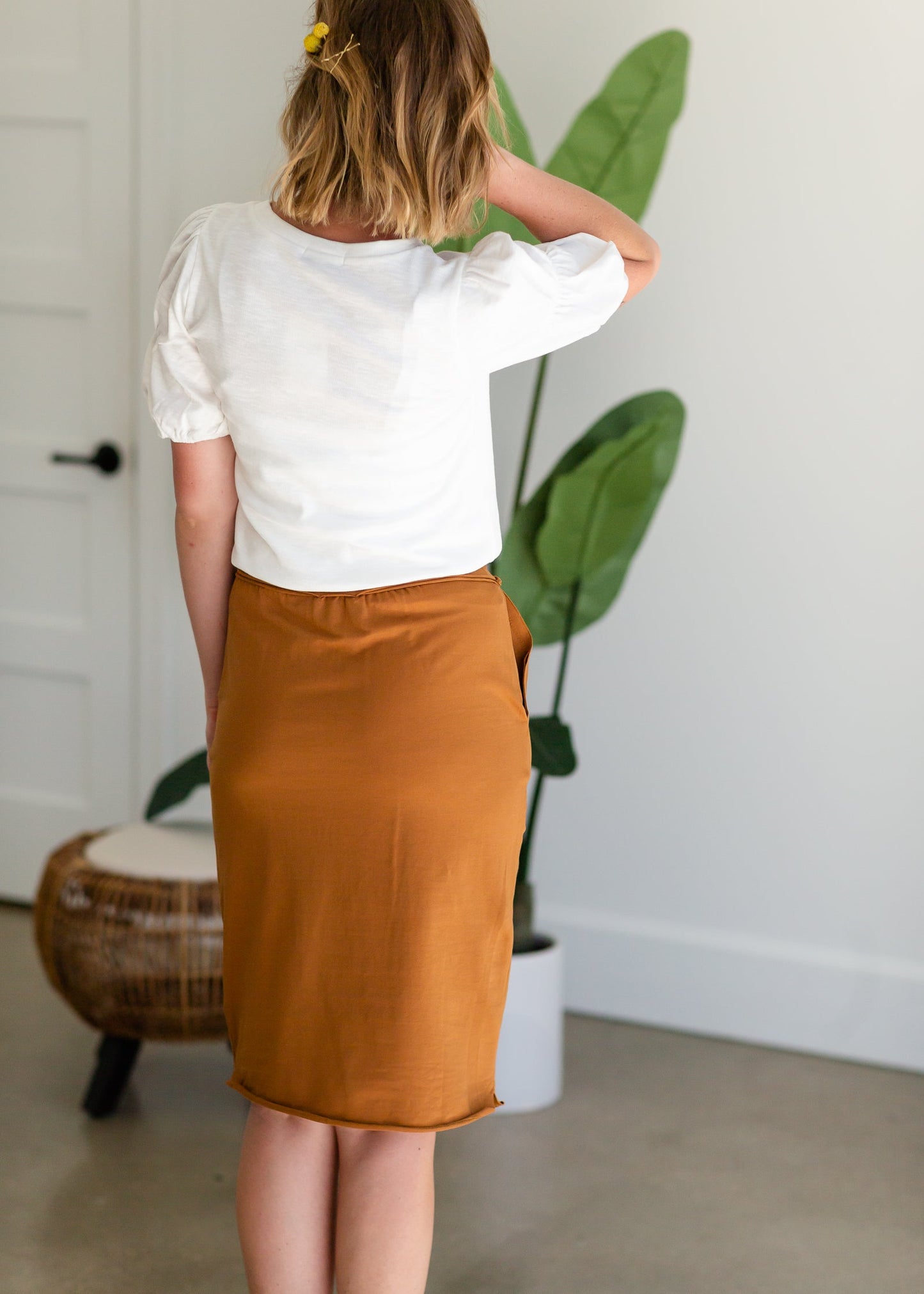 Soft Cotton Drawstring Midi Skirt - FINAL SALE Skirts