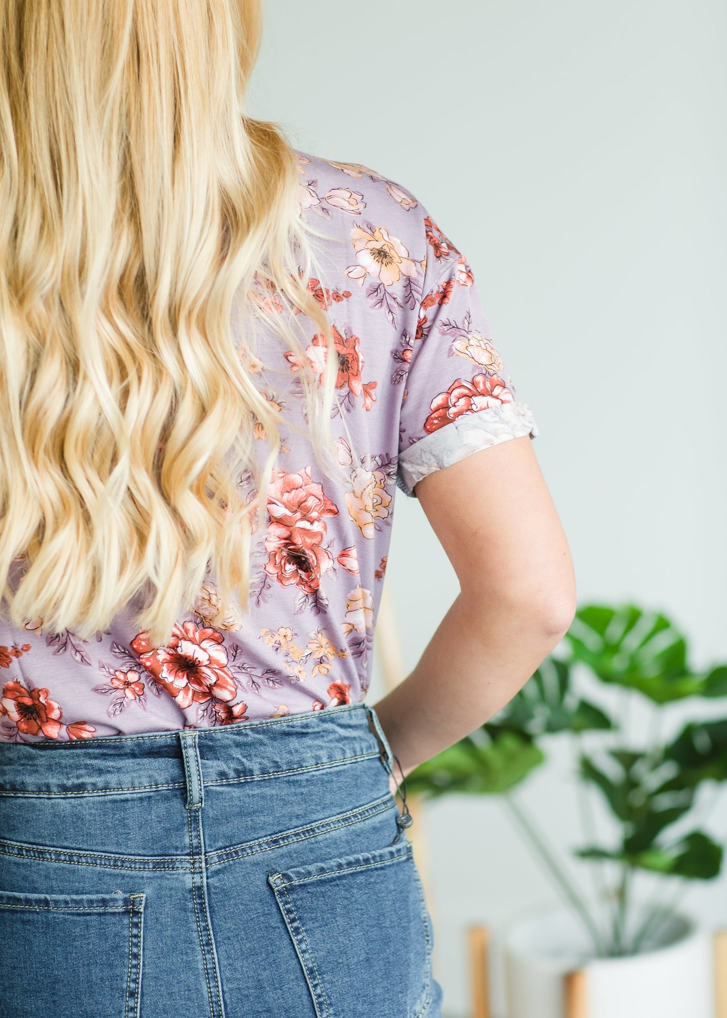 Soft Floral Cuffed Sleeve Top - FINAL SALE Tops