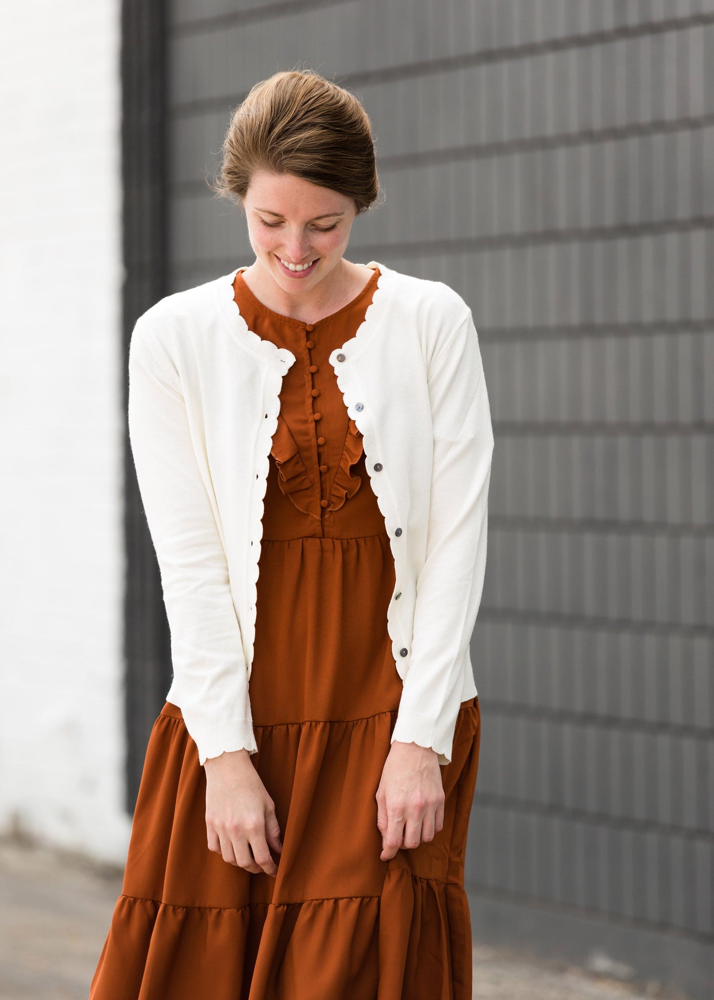 Soft Scalloped Hem Cardigan - FINAL SALE Layering Essentials Cream / S