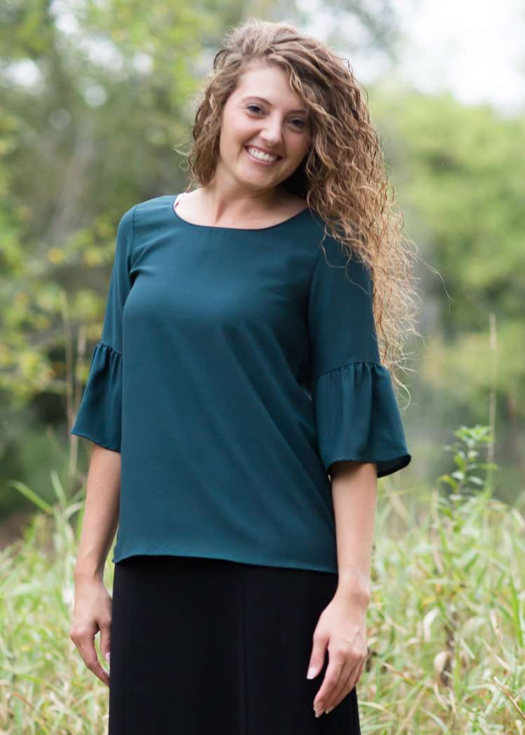 Solid Poet Blouse Tops