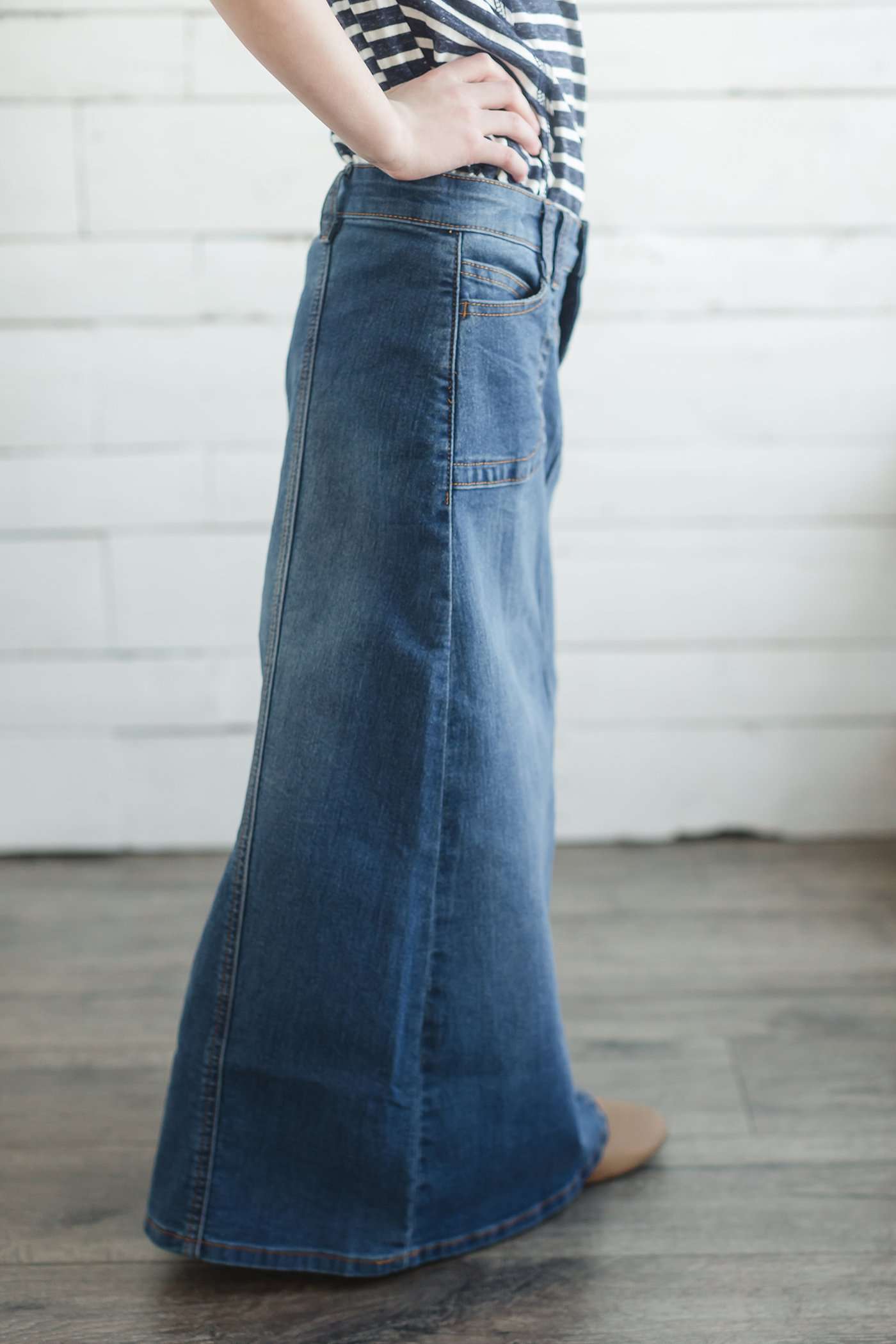 Sophia Long Denim Skirt Skirts