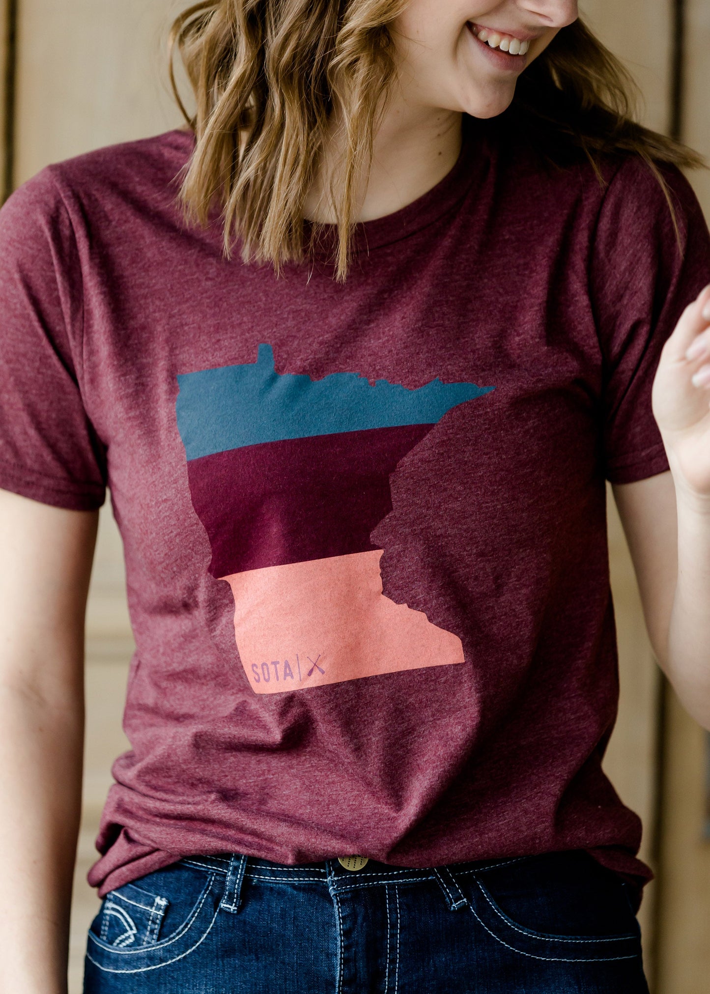 Sota' Logo Burgandy Tee - FINAL SALE Tops