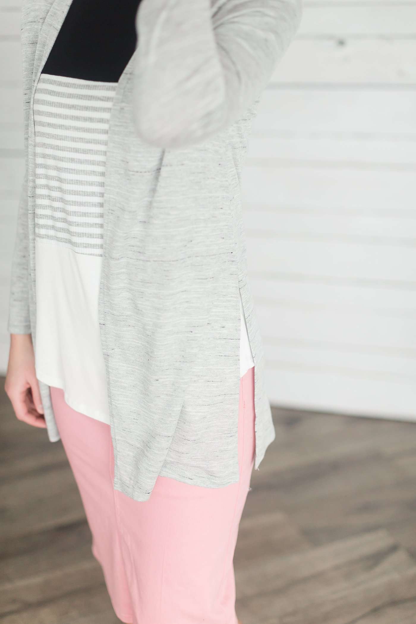 Split Hem Open Cardigan Layering Essentials