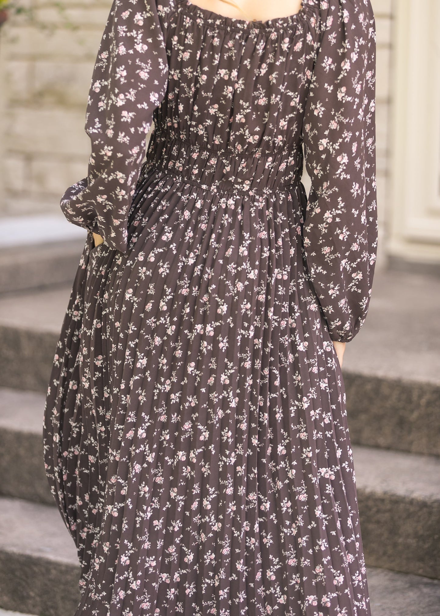 Square Neck Floral Maxi Dress FF Dresses