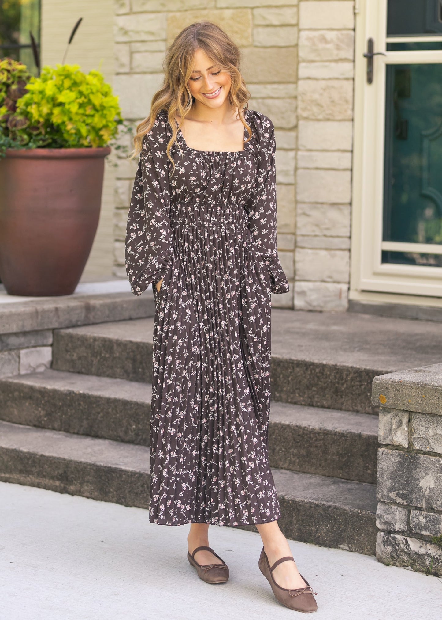 Square Neck Floral Maxi Dress FF Dresses