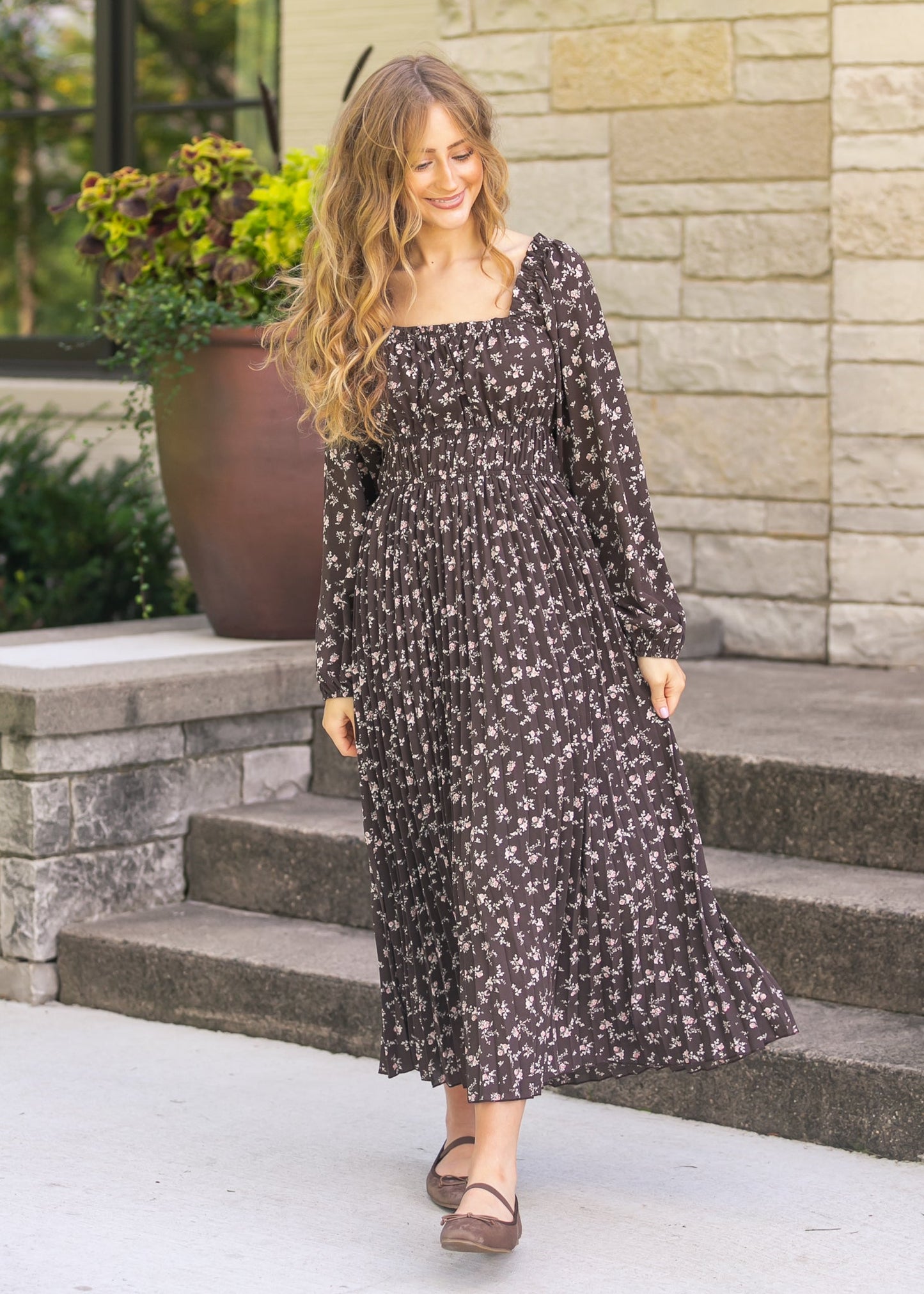 Square Neck Floral Maxi Dress FF Dresses