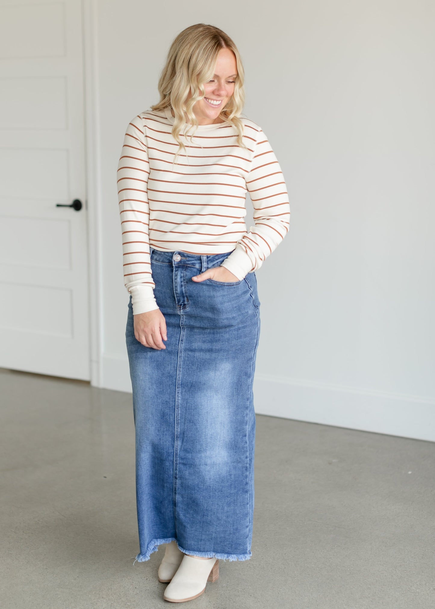 Stacy Knit Crewneck Top FF Tops