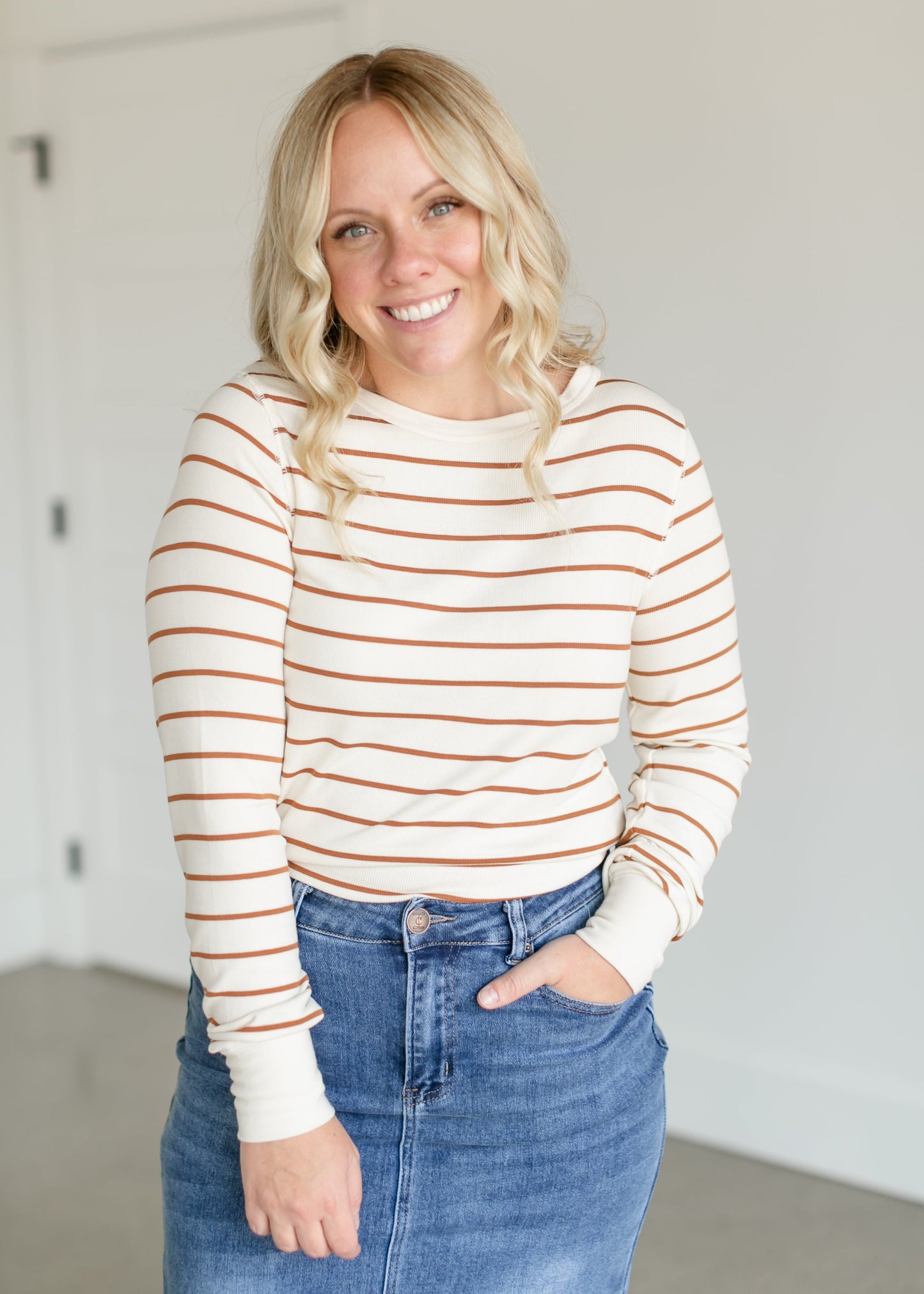 Stacy Knit Crewneck Top FF Tops