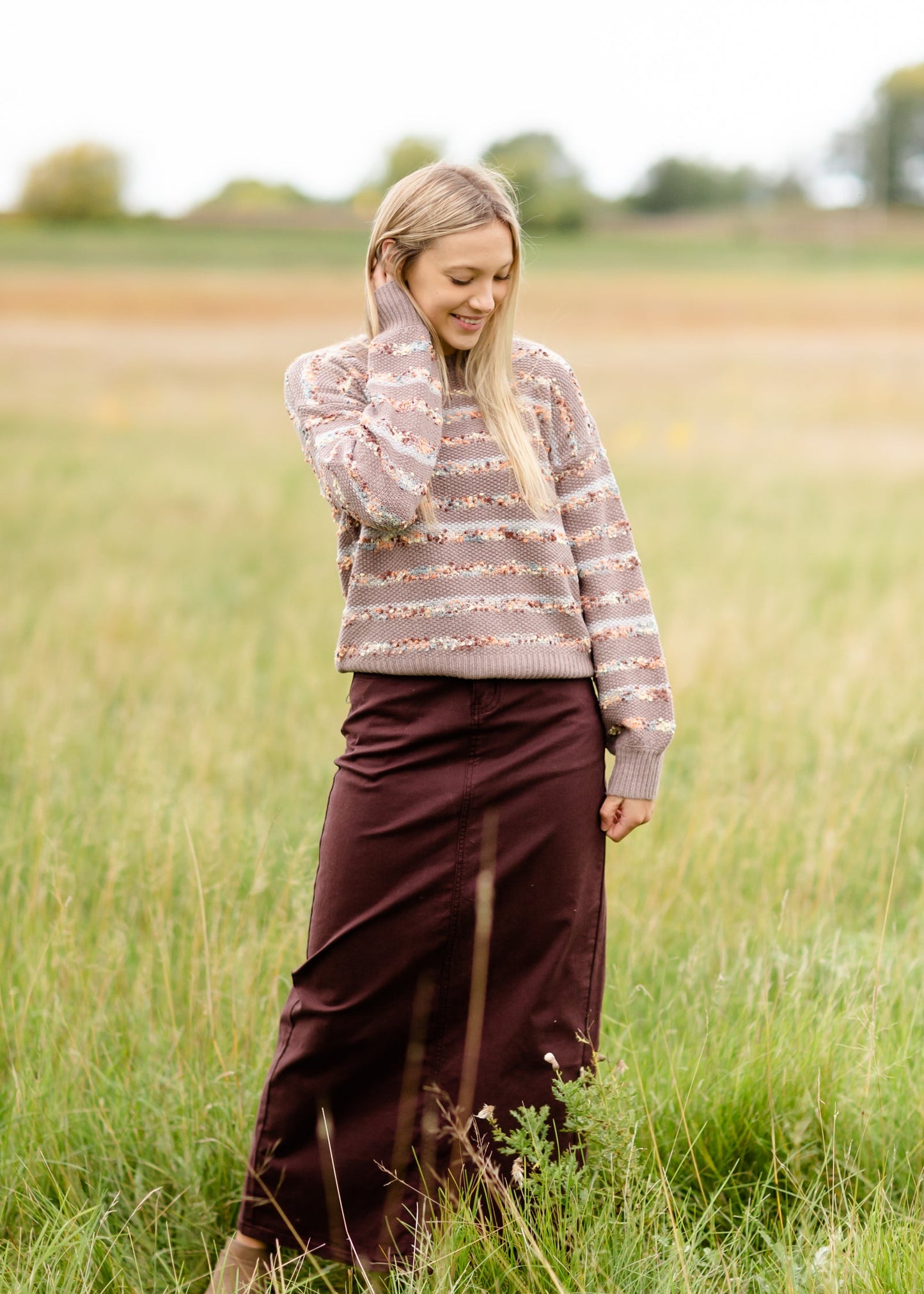 Stella Currant Long Denim Maxi Skirt - FINAL SALE IC Skirts