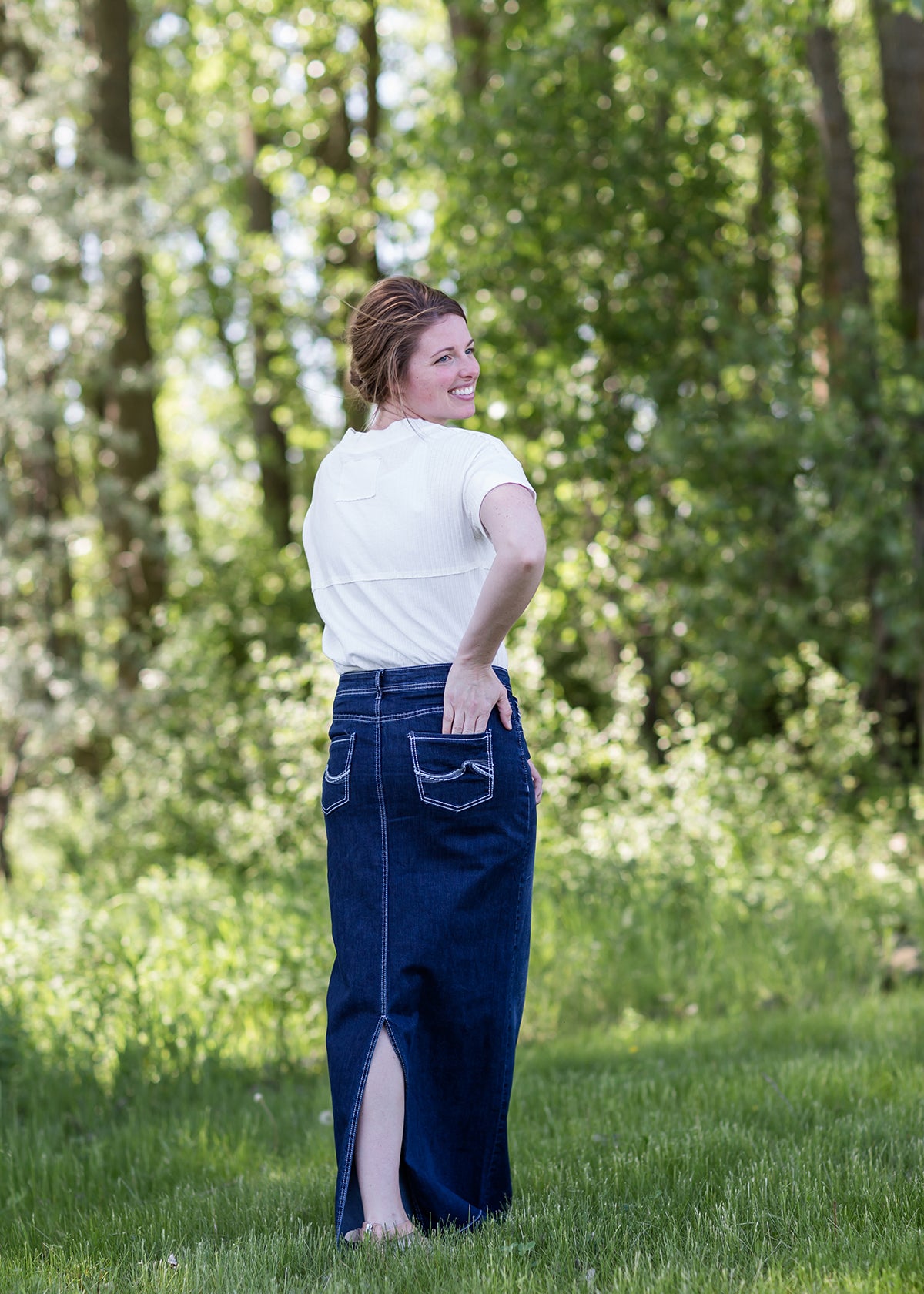 Stella Dark Denim Skirt 34" - FINAL SALE Skirts