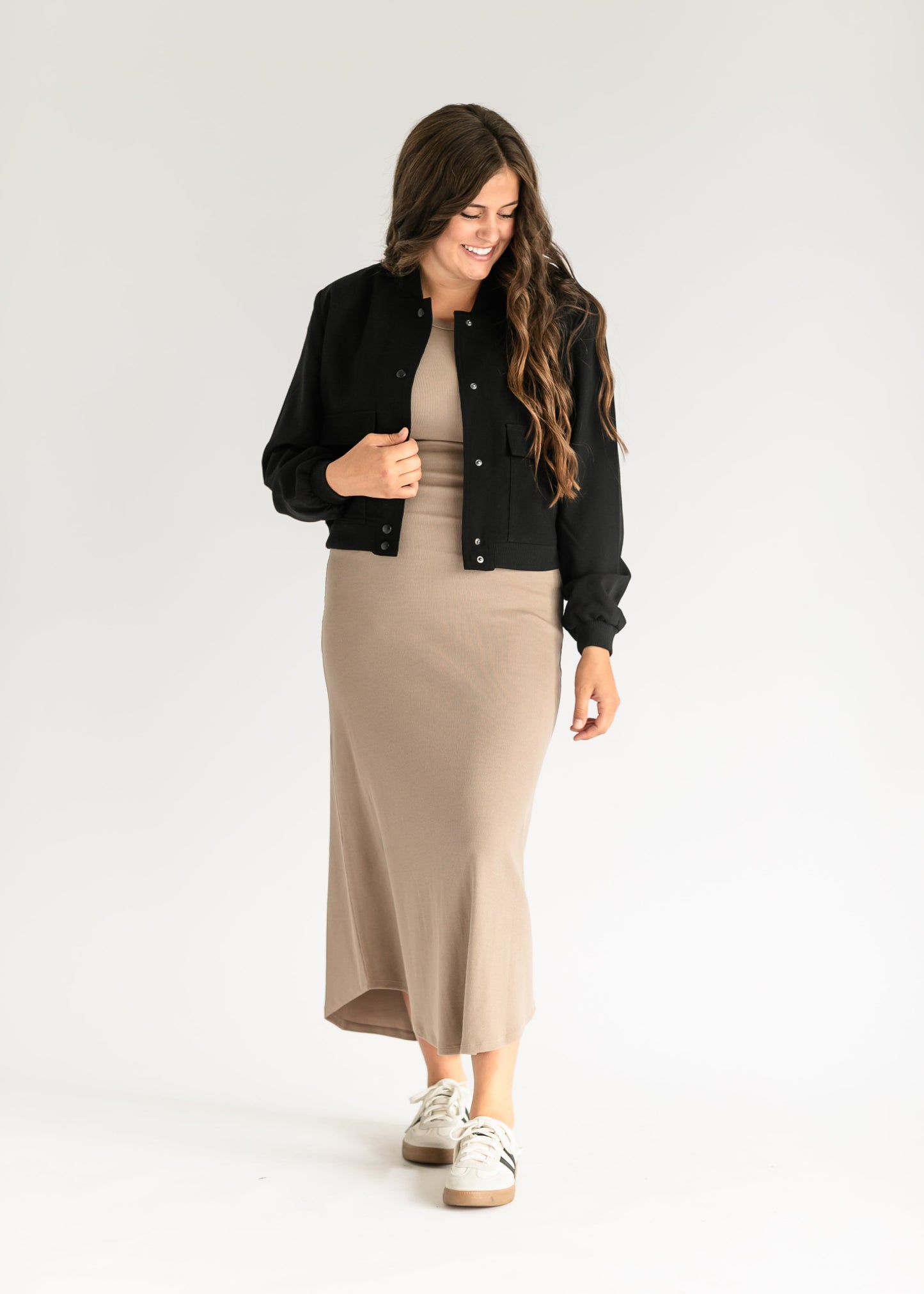 Steve Madden® Ardine Black Bomber Jacket FF Tops