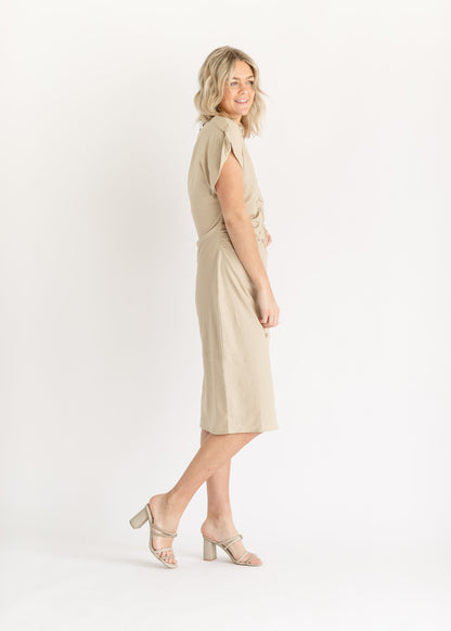 Steve Madden® Cambrie Gathered Midi Dress FF Dresses
