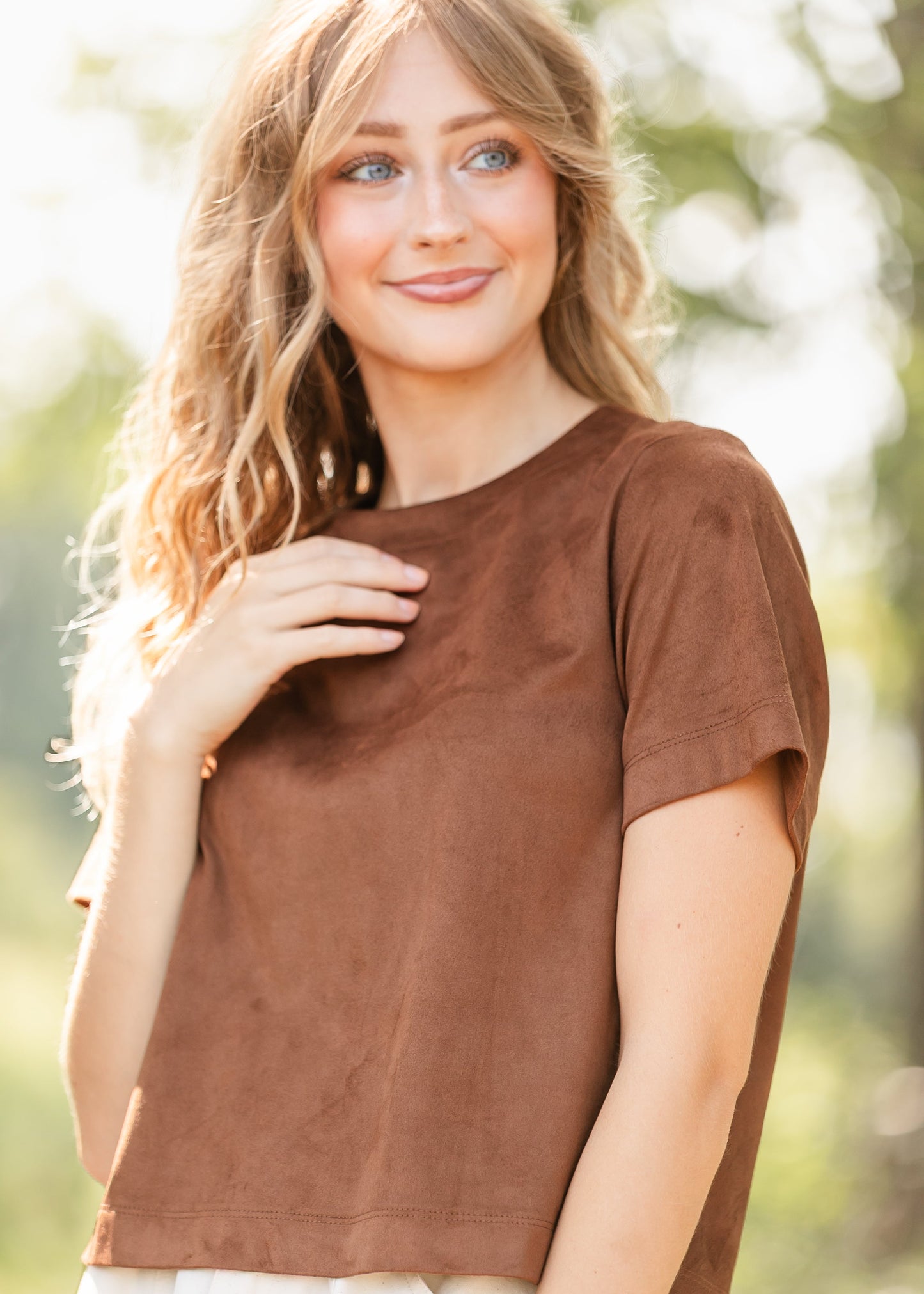 Steve Madden® Ezra Faux Leather Top FF Tops