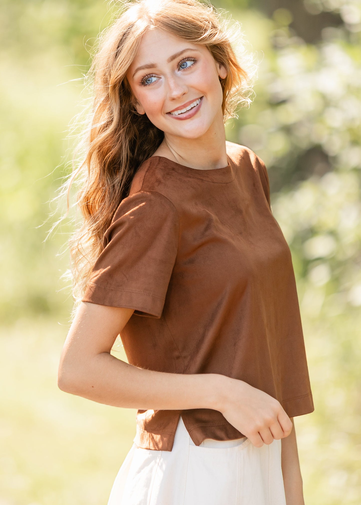 Steve Madden® Ezra Faux Leather Top FF Tops