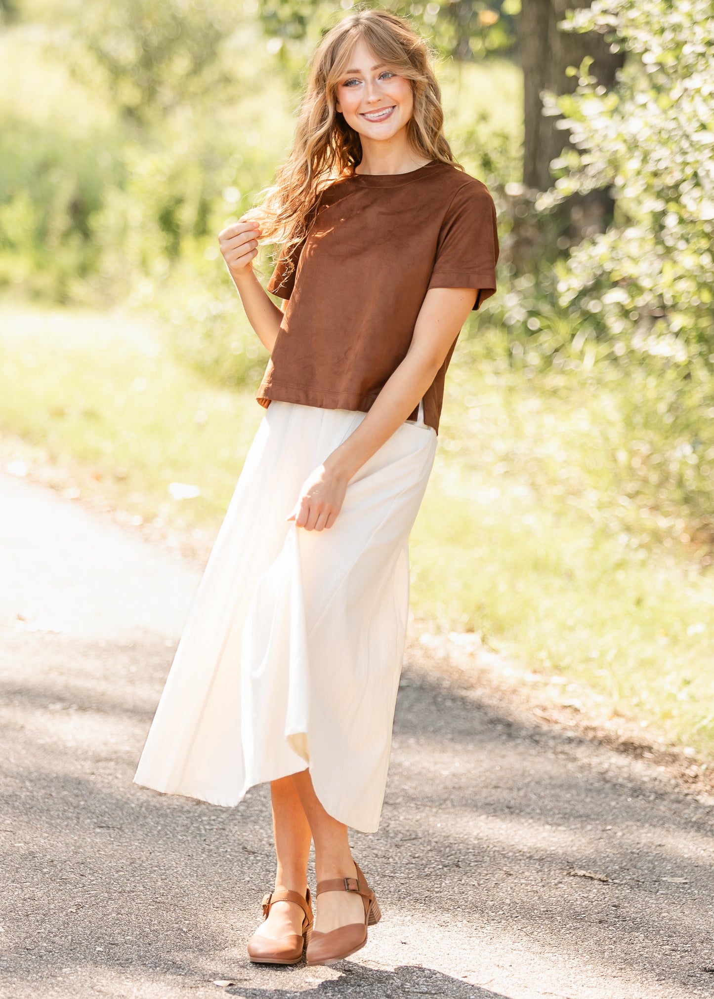 Steve Madden® Ezra Faux Leather Top FF Tops