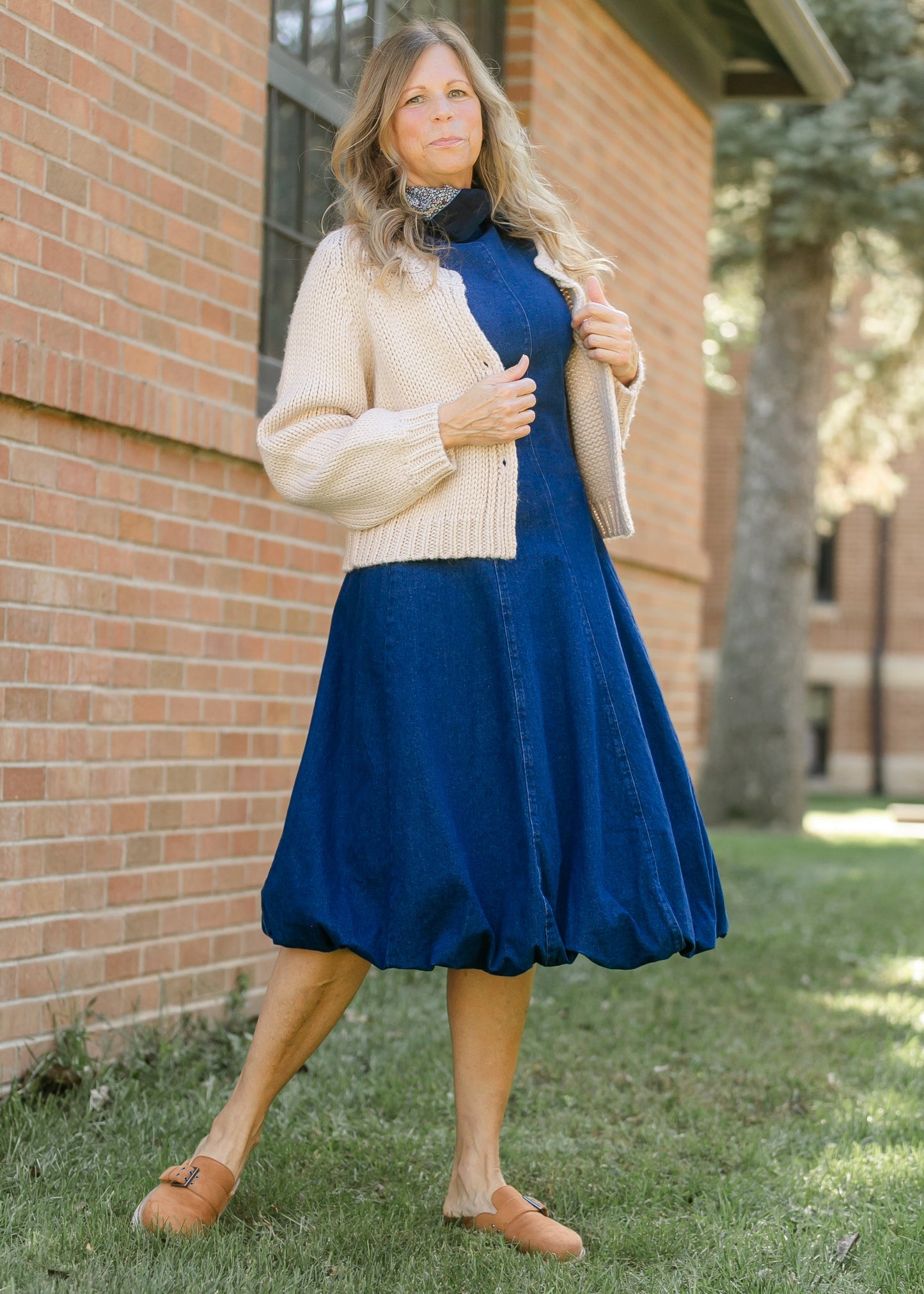 Steve Madden® Talasyn Bubble Hem Denim Dress FF Dresses