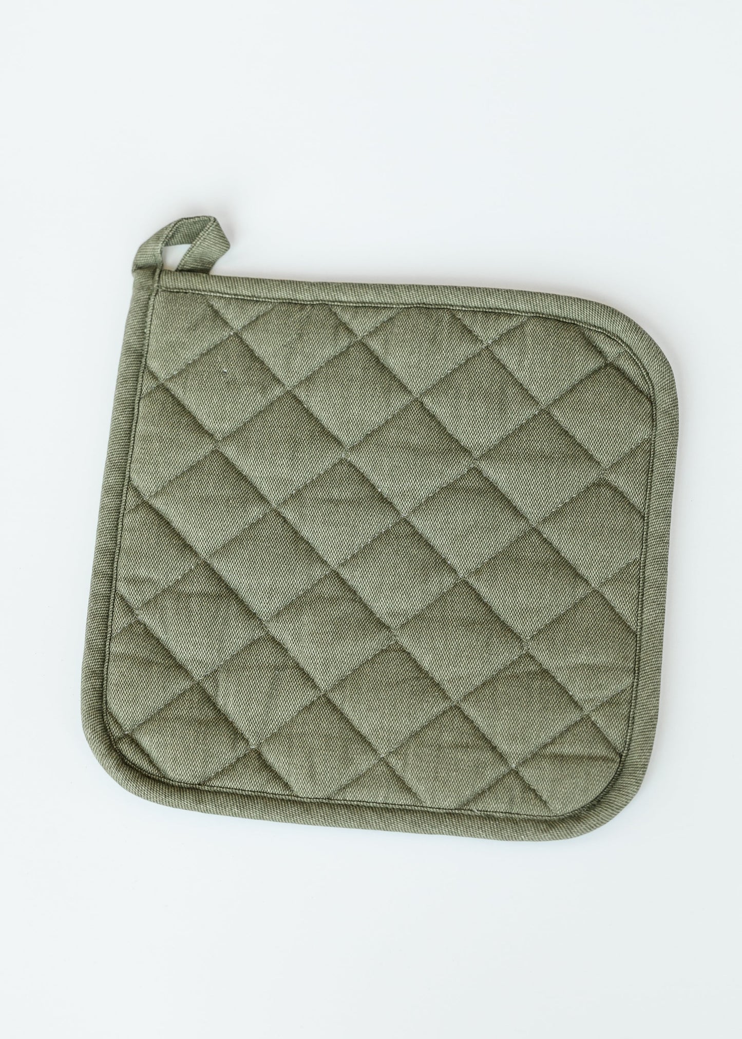 Stonewash Quilted Potholder FF Home + Lifestyle Olive