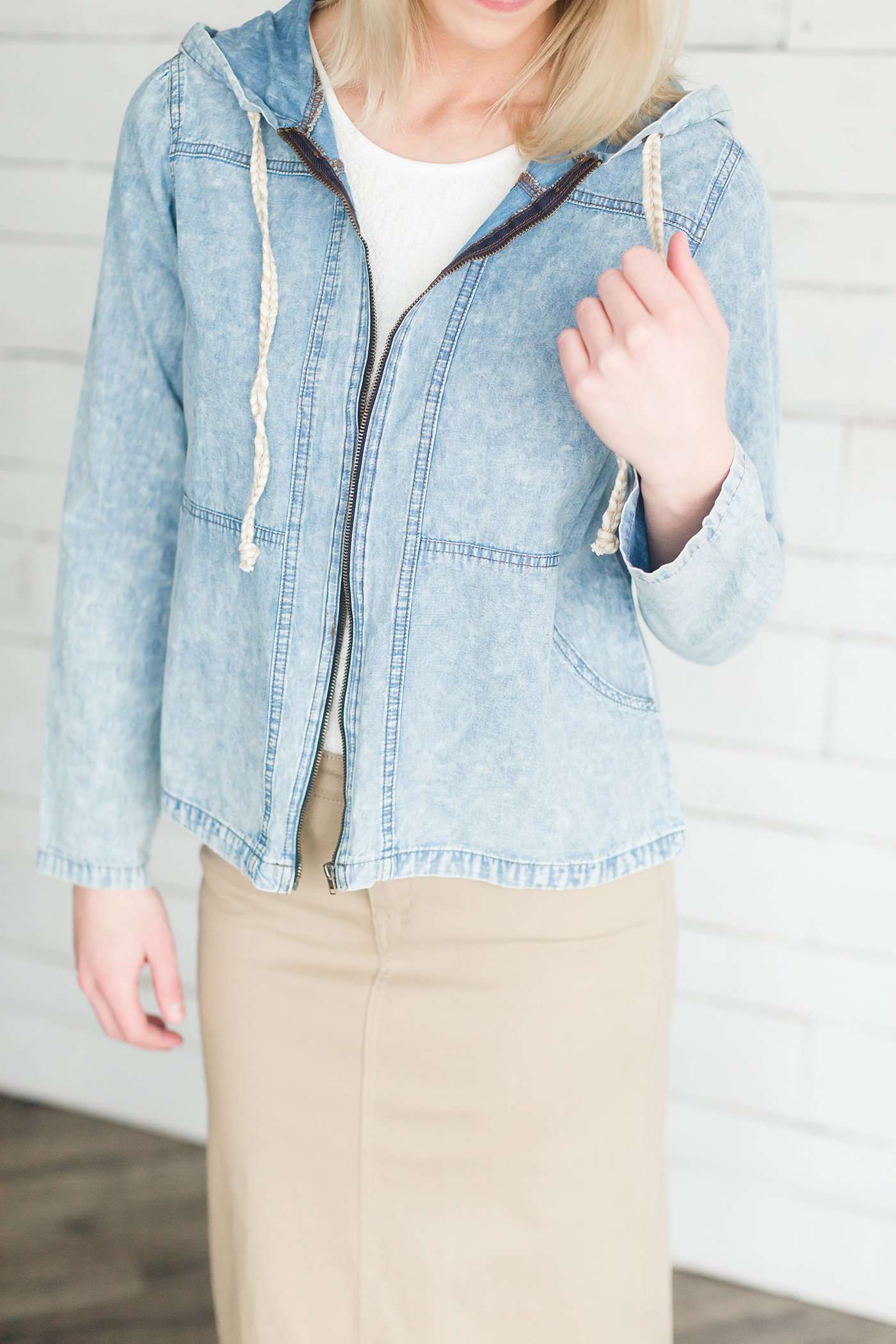 Stonewashed Spring Zip Up - FINAL SALE Layering Essentials