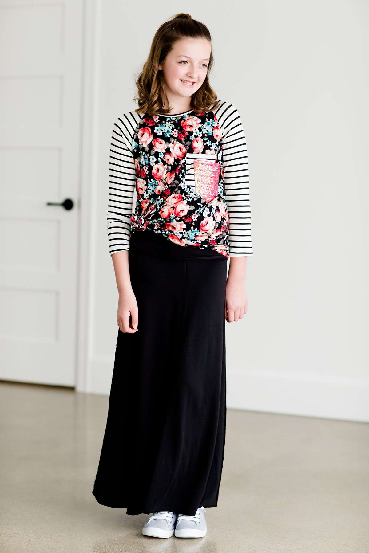 Stretchy Swing Maxi Skirt-FINAL SALE Skirts Black / S